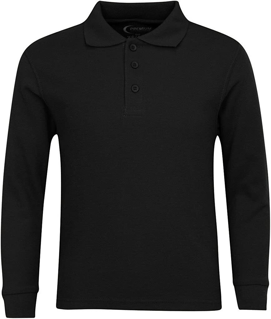 Premium Boy’s Long Sleeve Polo Shirts with Stain Guard Polo Shirts for Boy’s