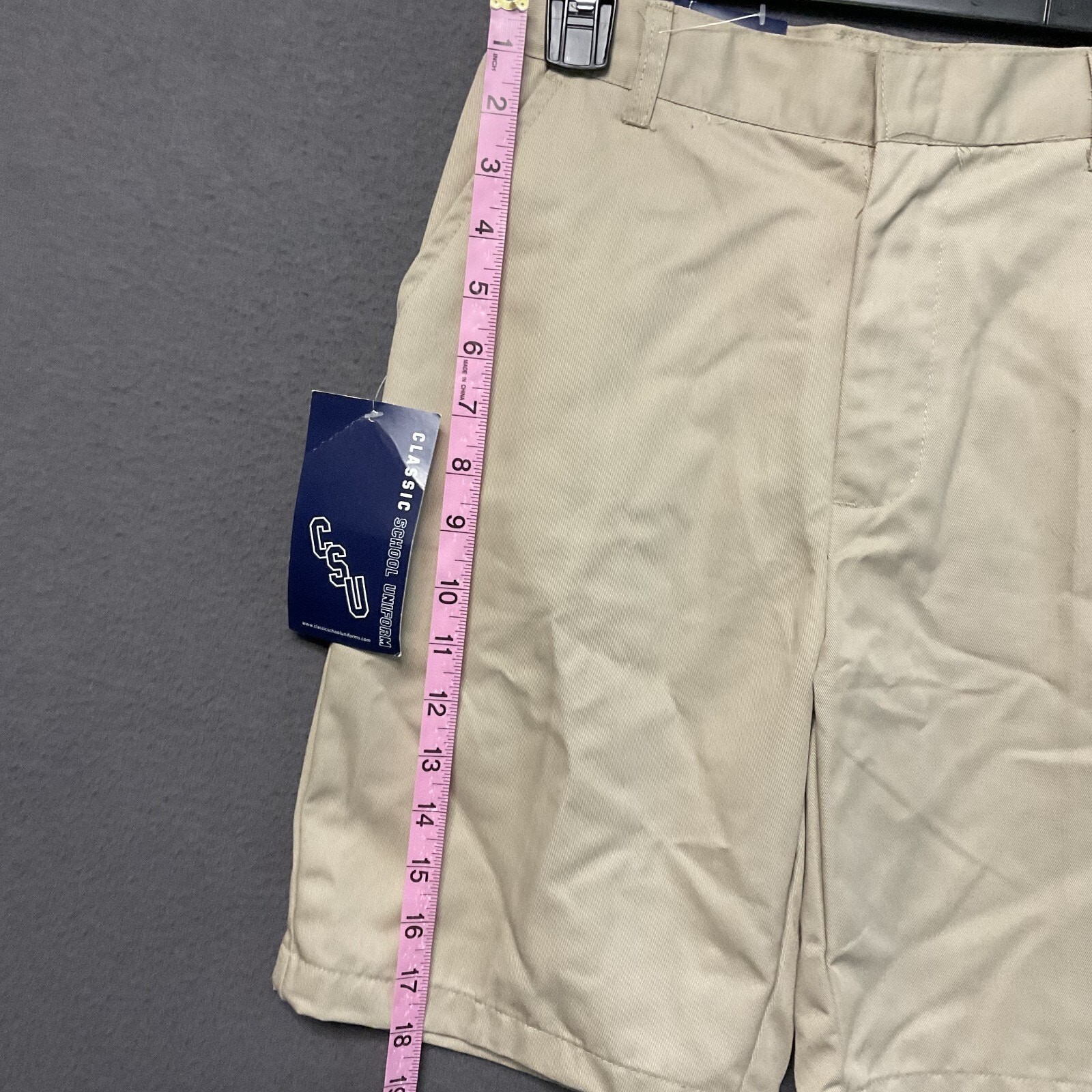 Classic School Uniform Shorts Boys 10 Khaki Flat Front Adjustable Schoolwear