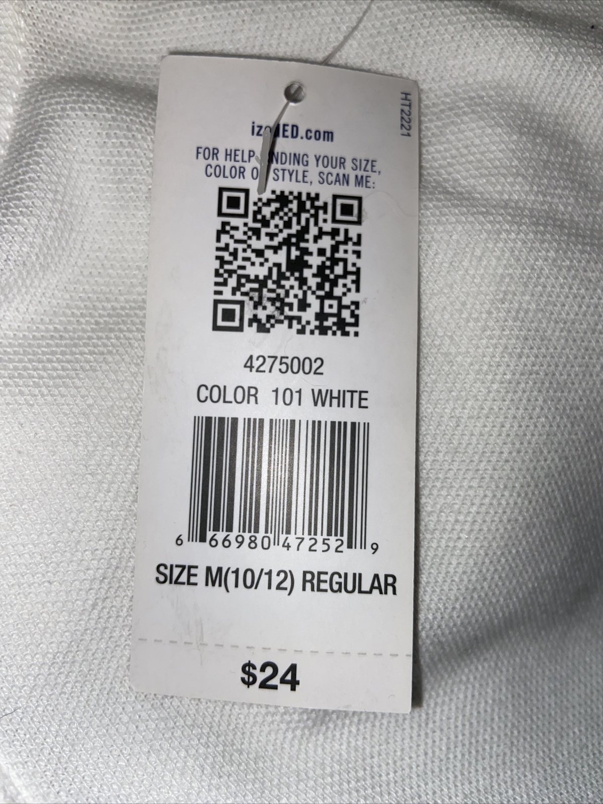 Boys Izod polo style shirt long sleeves white size 10-12