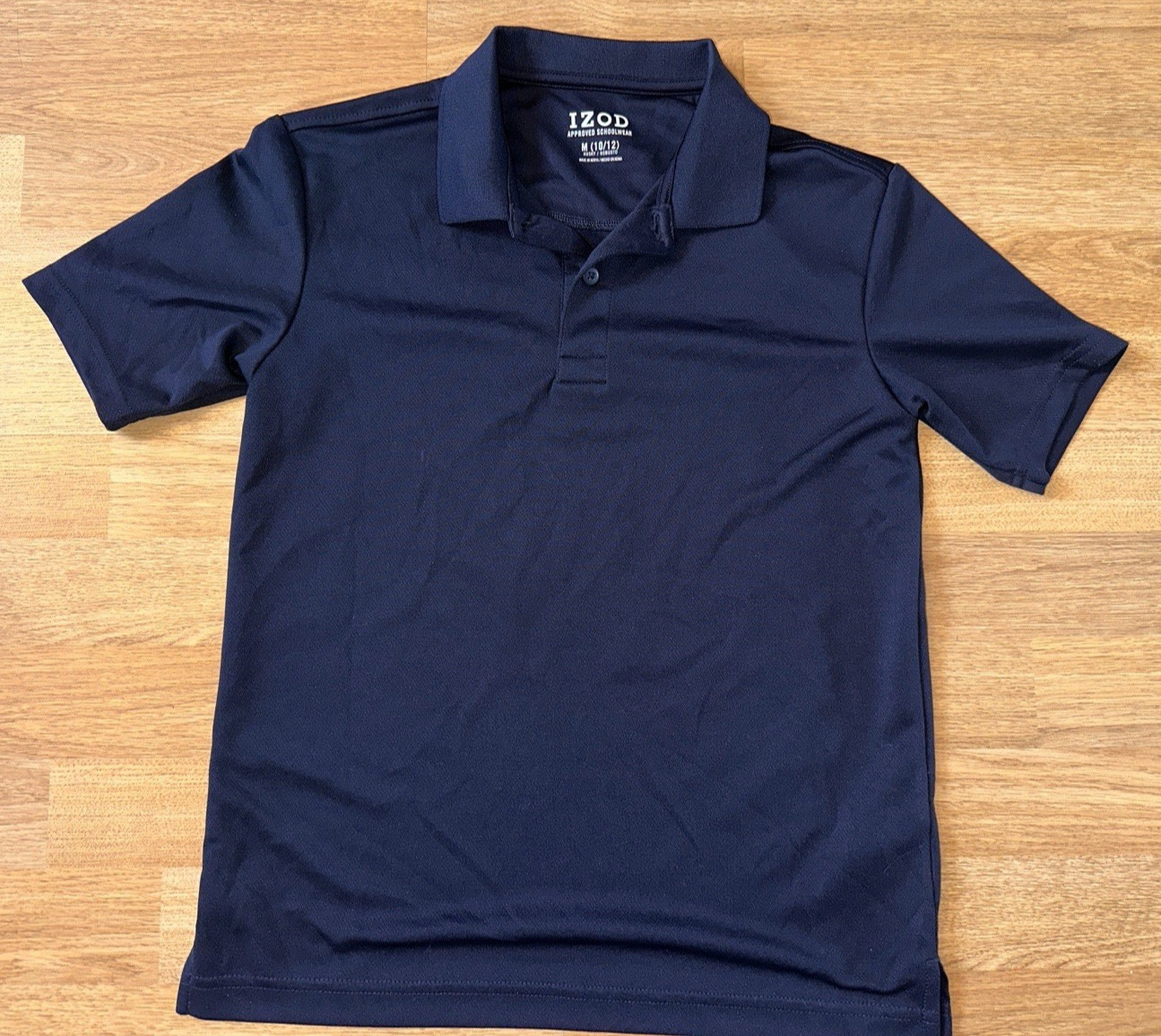 Lot of 2 IZOD Green & Navy Polo School Uniform Performance Shirts – Size M 10/12
