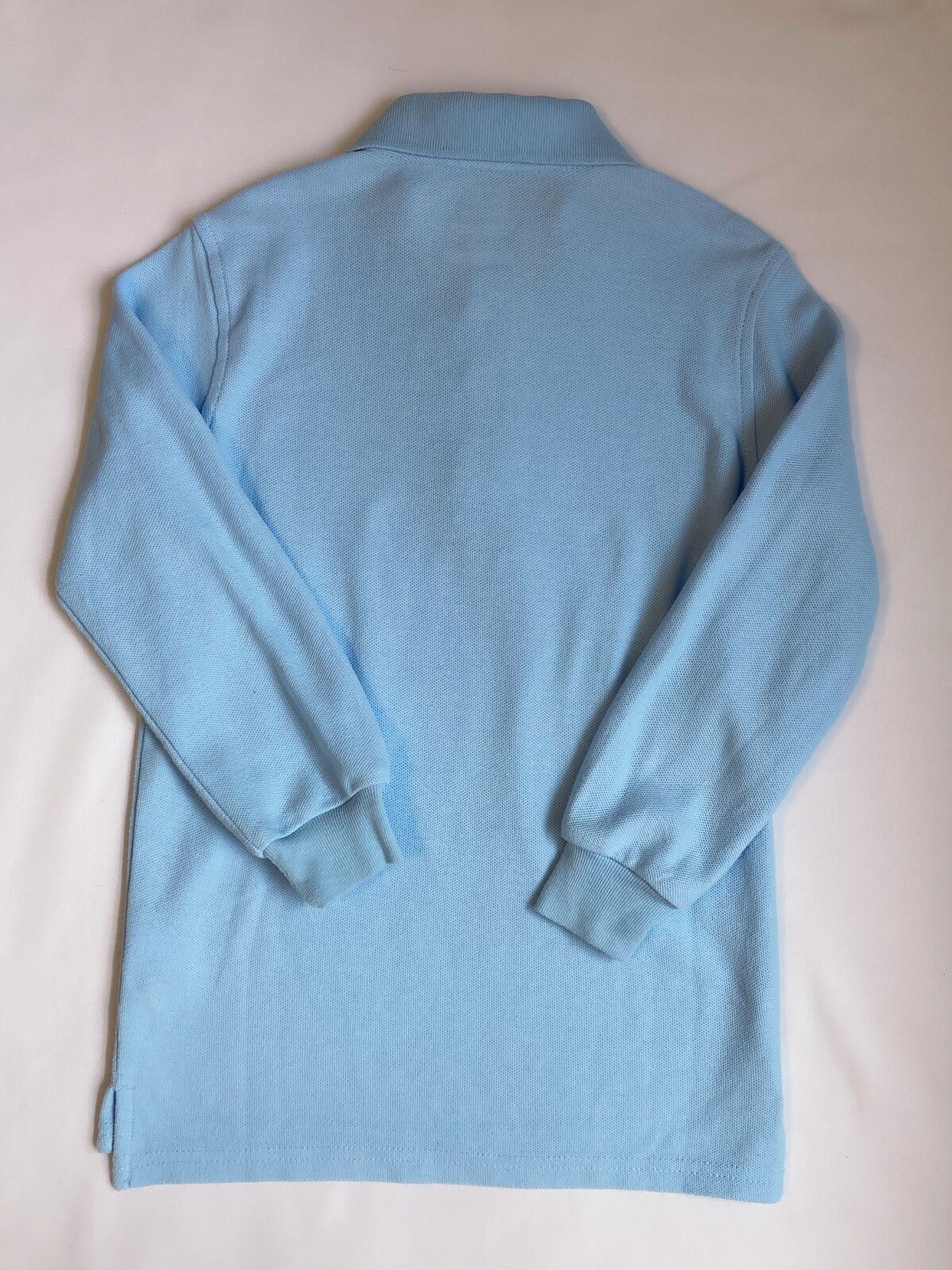 French Toast Uniform Long Sleeve Pique Polo Shirt, Light Blue, XS (4/5), Unisex