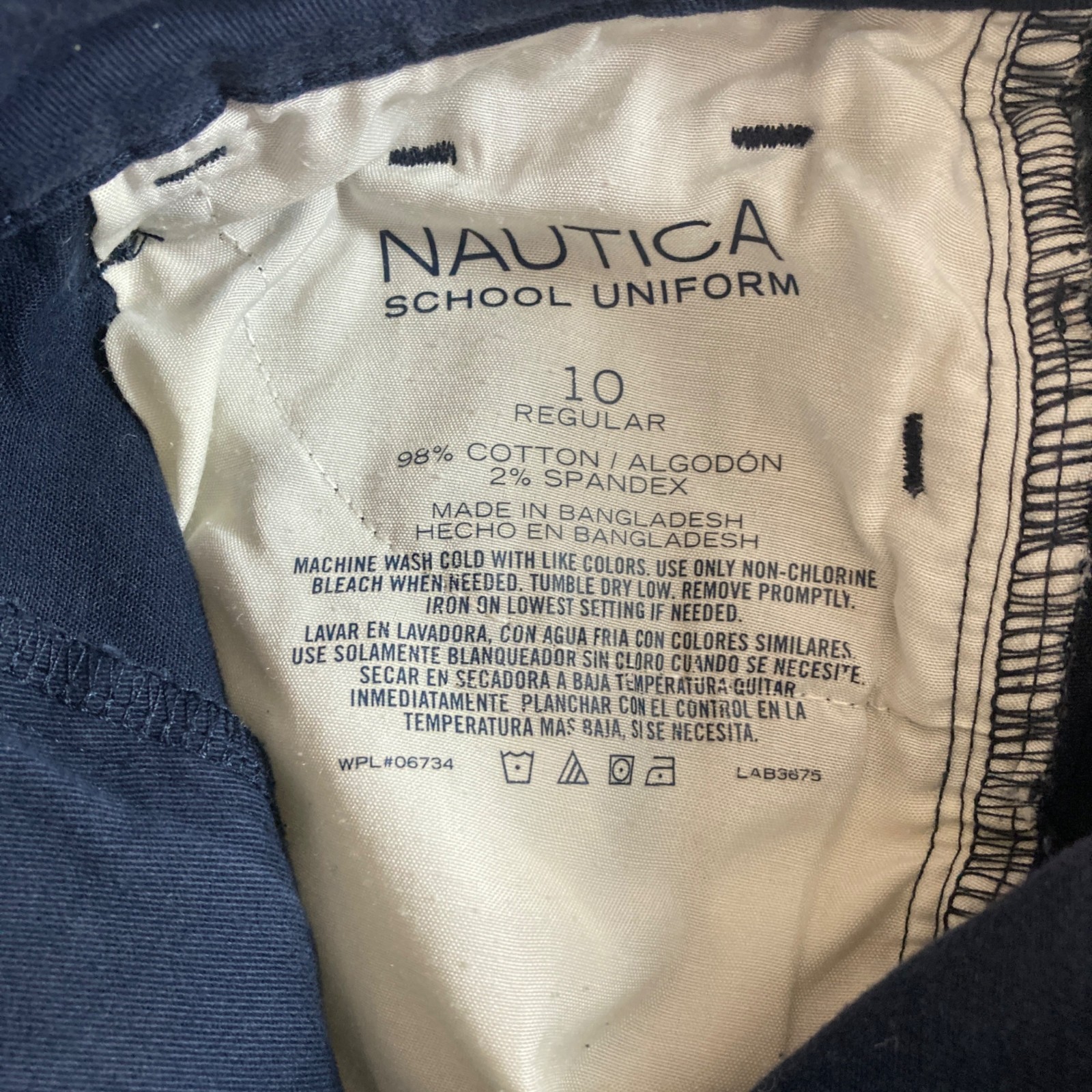 Nautica School Uniform Pants Boys 10 Regular Navy Blue