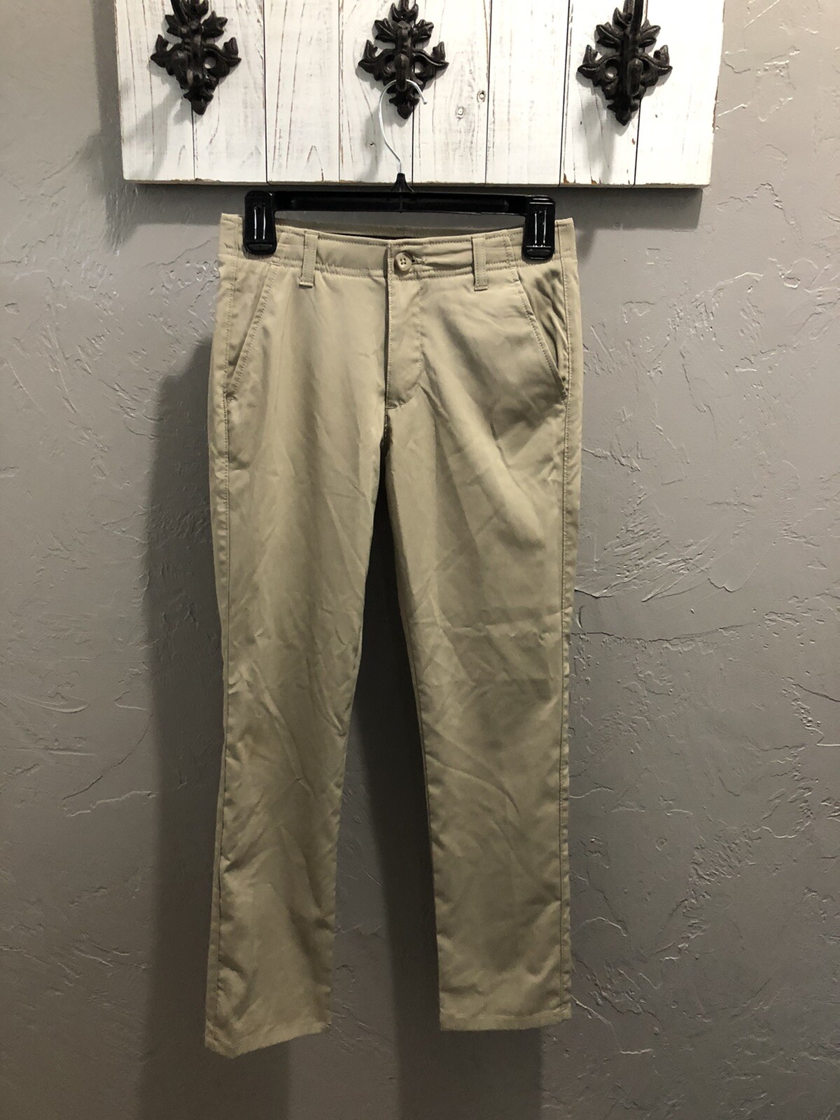 Chaps School Uniform Stone Cold Color Pants Boys 12 Regular Flex Waist Band