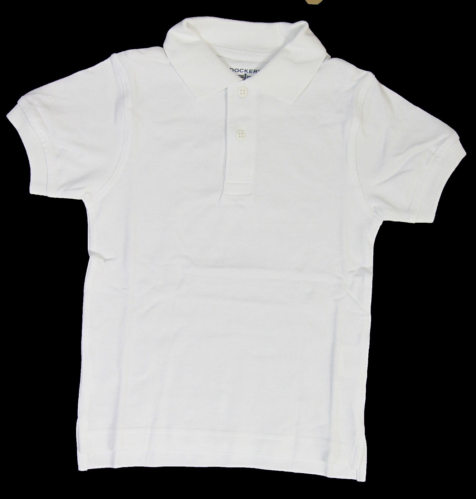 Dockers Little Boy Uniform Short Sleeve Cotton Polo Shirt White 3-PACK Small (4)