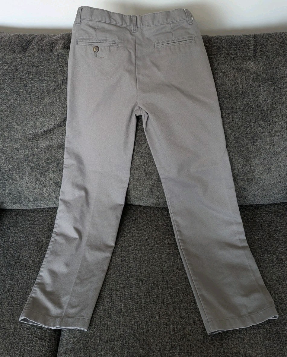 Boys School Uniform Tom Sawyer Elderwear Flat Front Gray Pants Sz 12 Regular