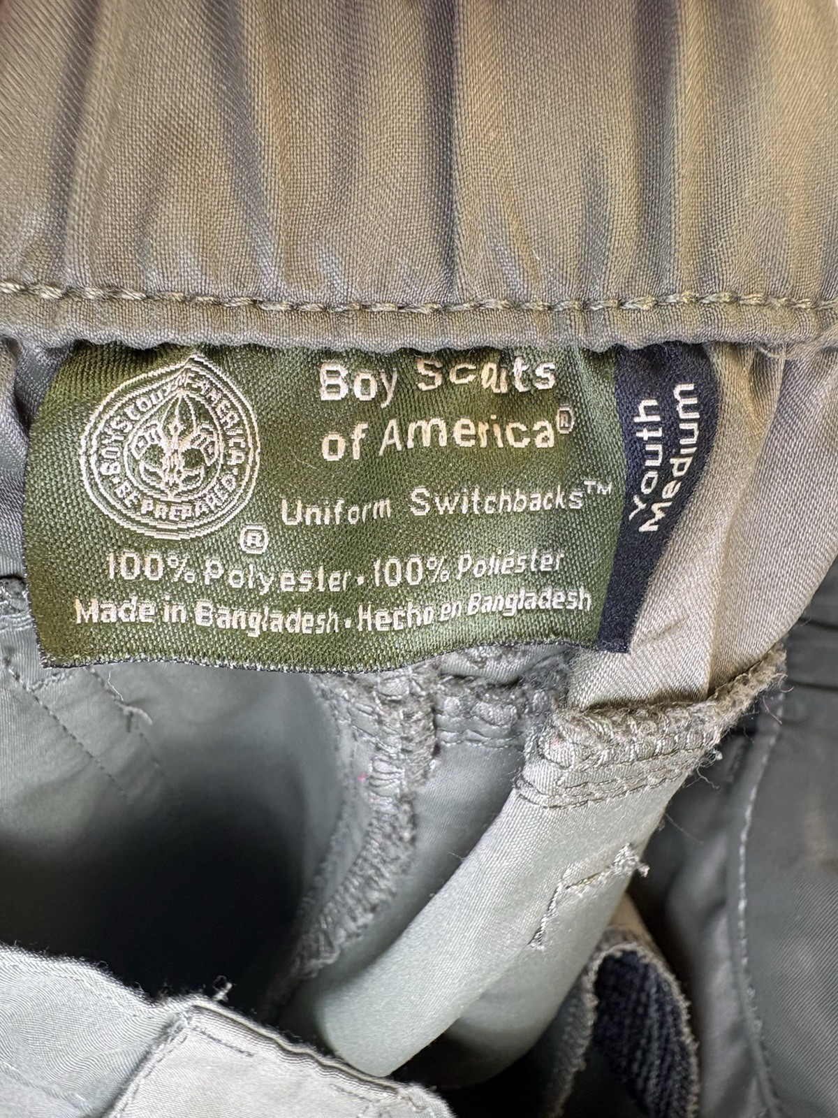Boy Scouts Of America Switchback Pants Convertible Cargo Youth Medium Green Boys