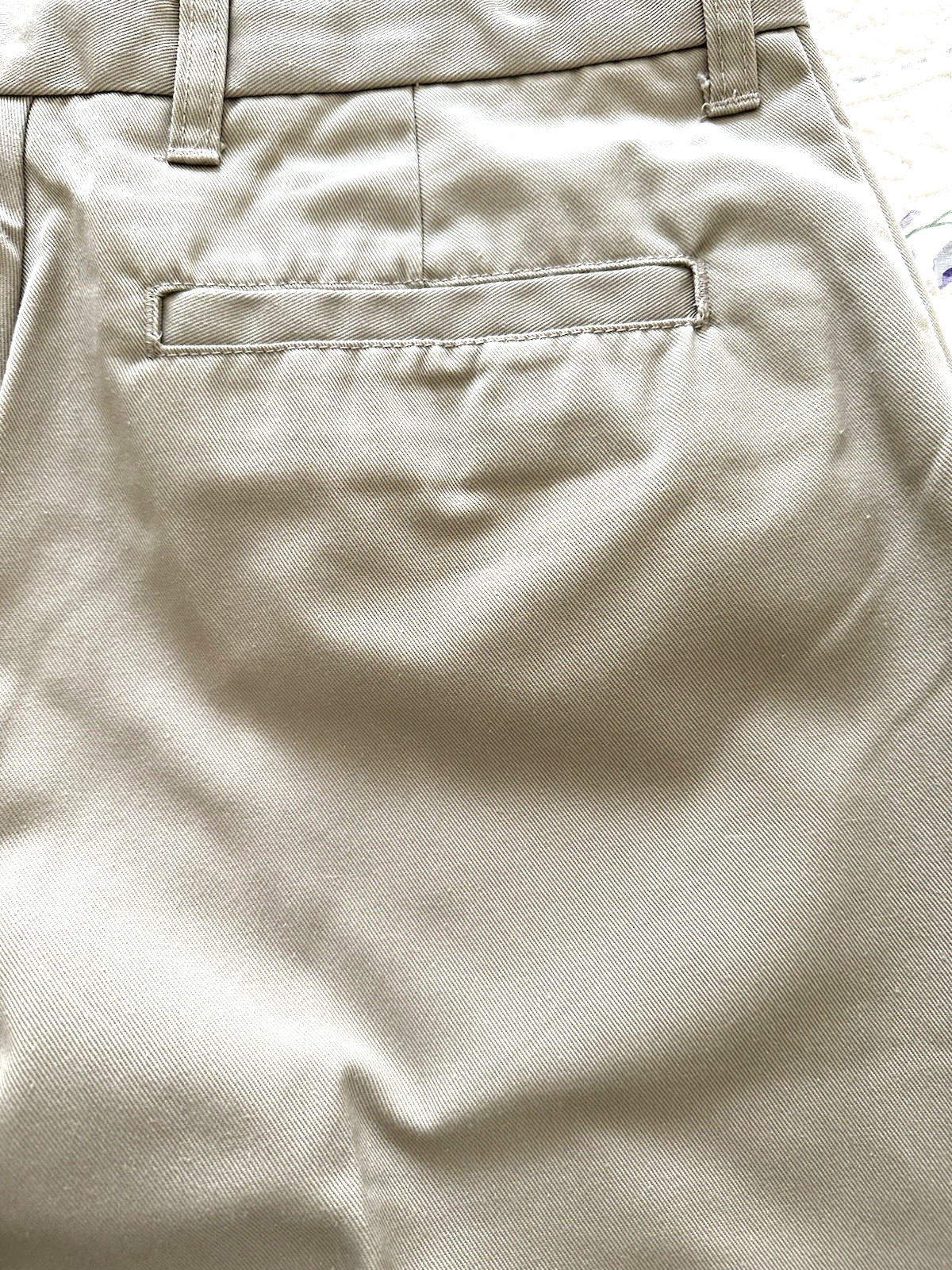 Men’s Boys Work / School Uniform Shorts Size 29 Khaki Tan 10″ inseam Flat front