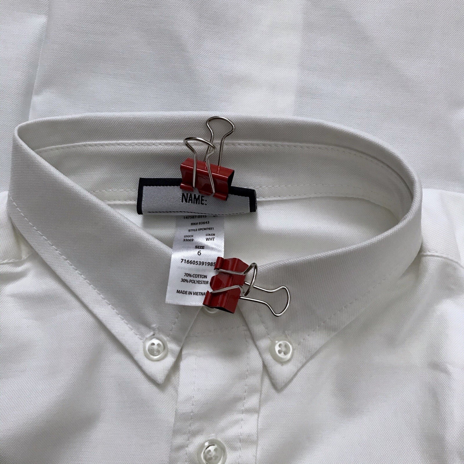 Compass NWOT Button Down School Uniform Unisex Kids 6
