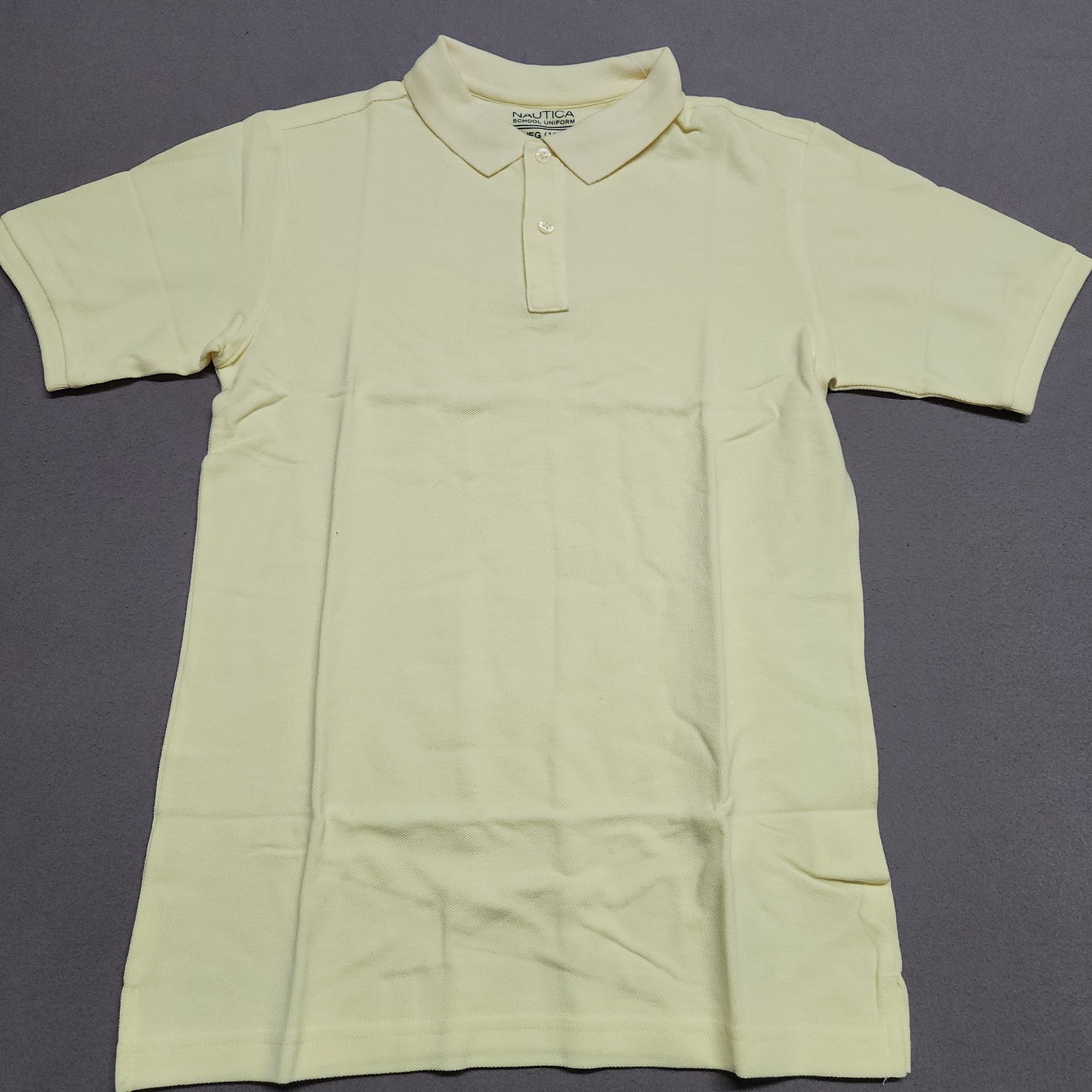 Nautica School Uniform Youth Polo Shirt Xl 18/20 Cotton Blend Light Yellow 138