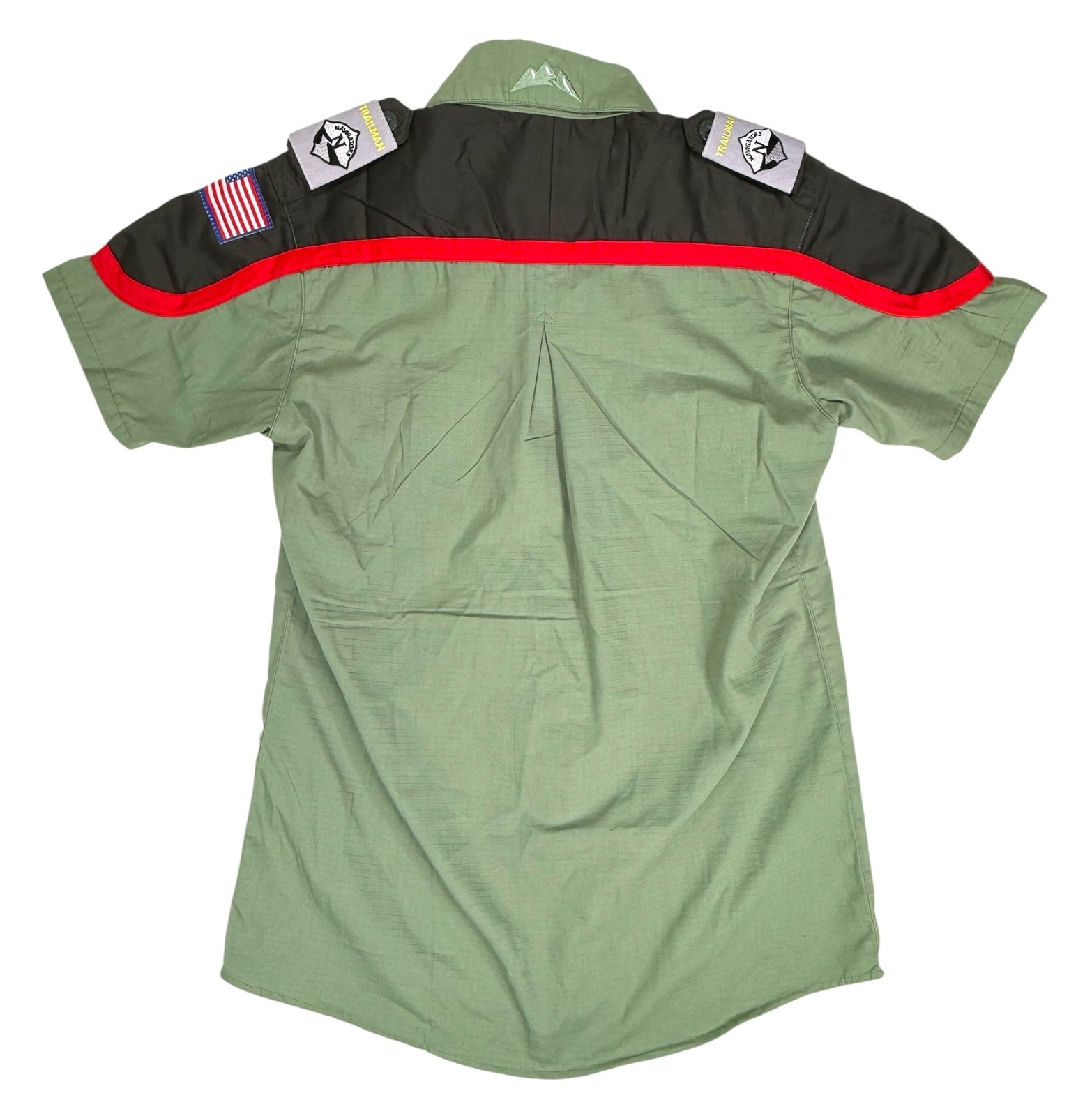 Trail Life USA Youth Official Uniform Shirt SS Green Ripstop Size LG YS Flag