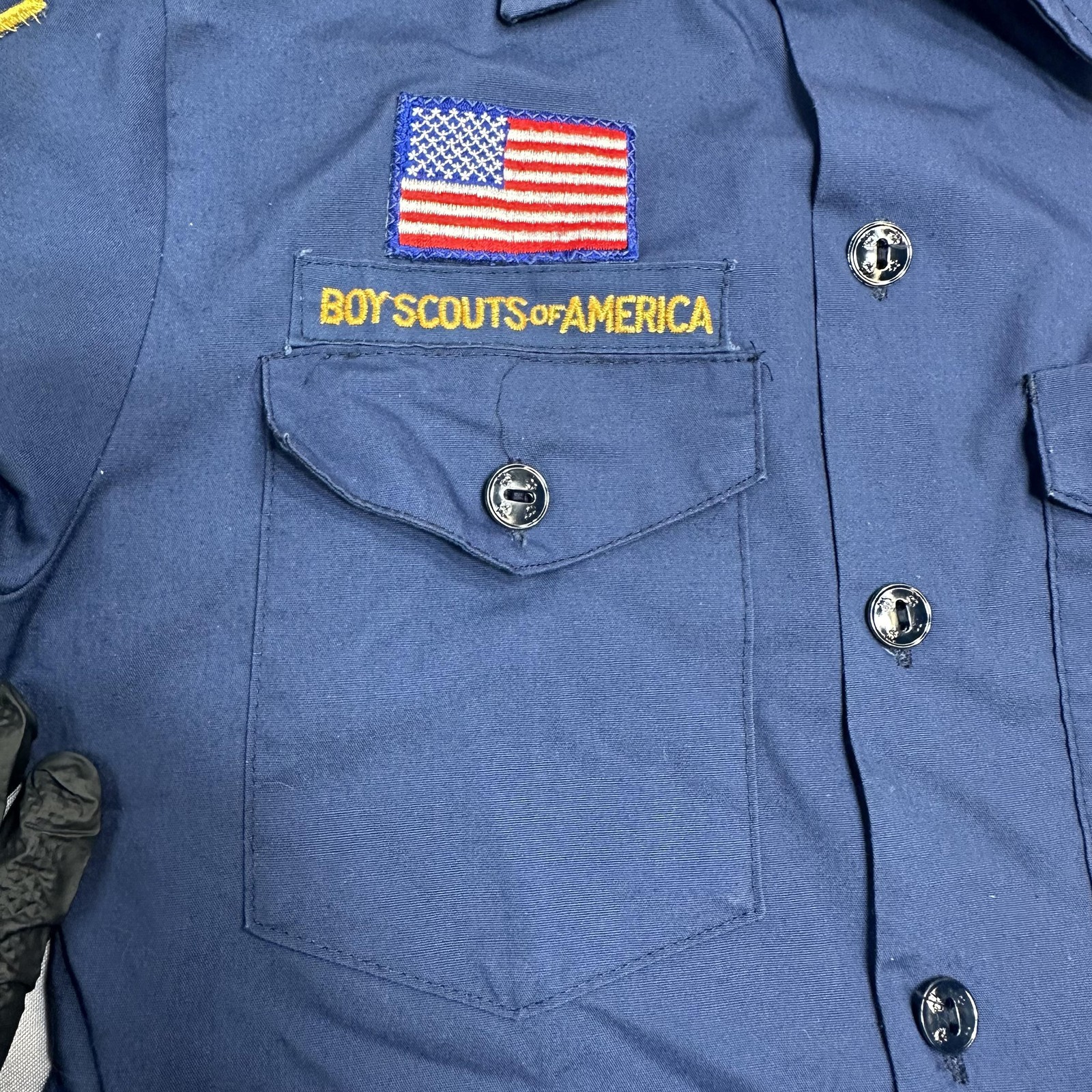 Boy Scouts Of America Uniform Boys Size 16 Blue Cub Scout Shirt Patches