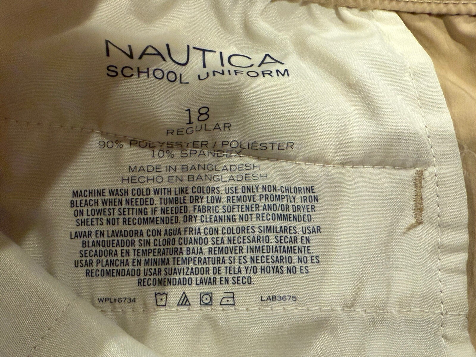 Nautica Boys Size 18 Regular School Uniform NUFCC46F 261 Khaki Shorts
