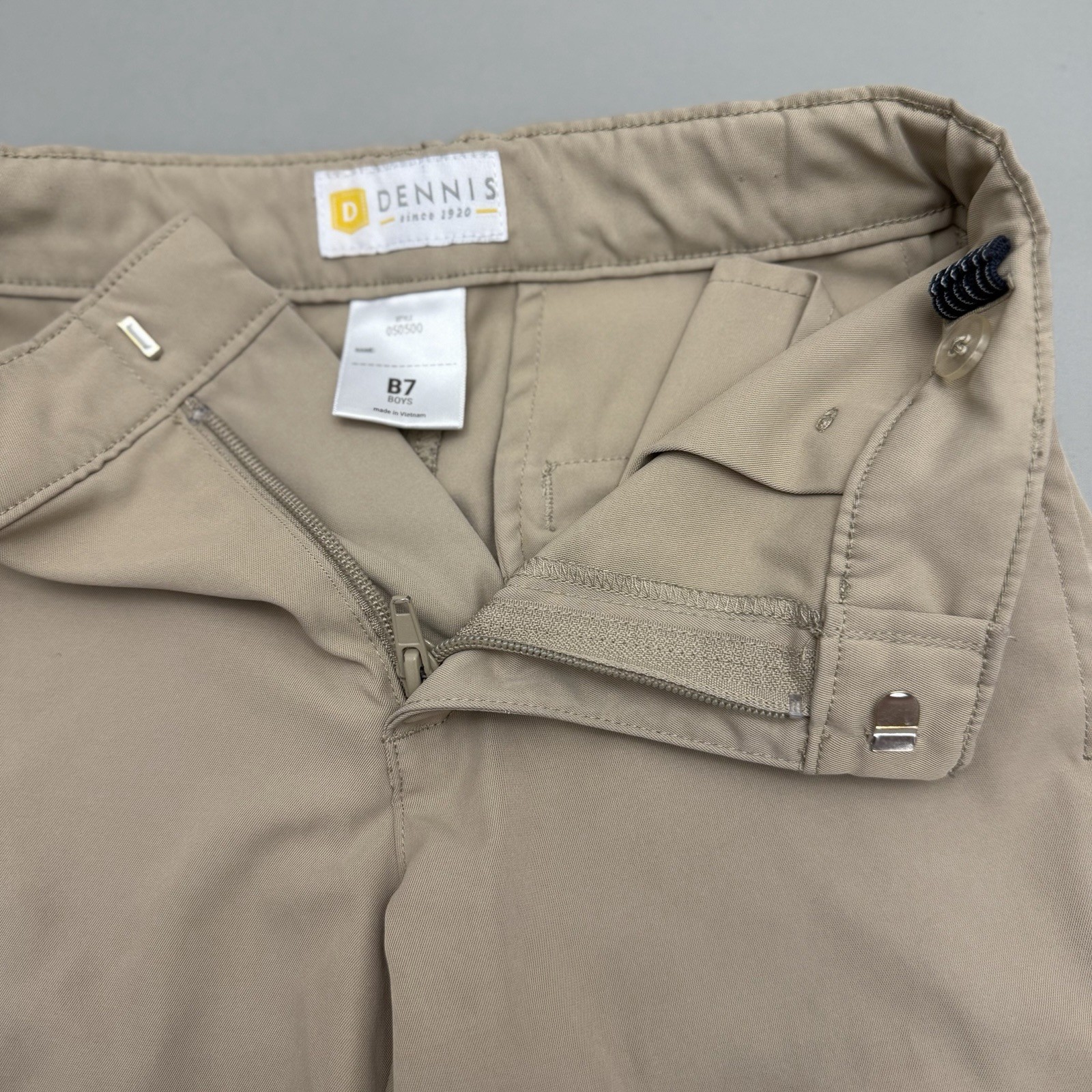 Dennis Uniform Boys Khaki School Uniform Shorts Size 7 B7 Flat Front