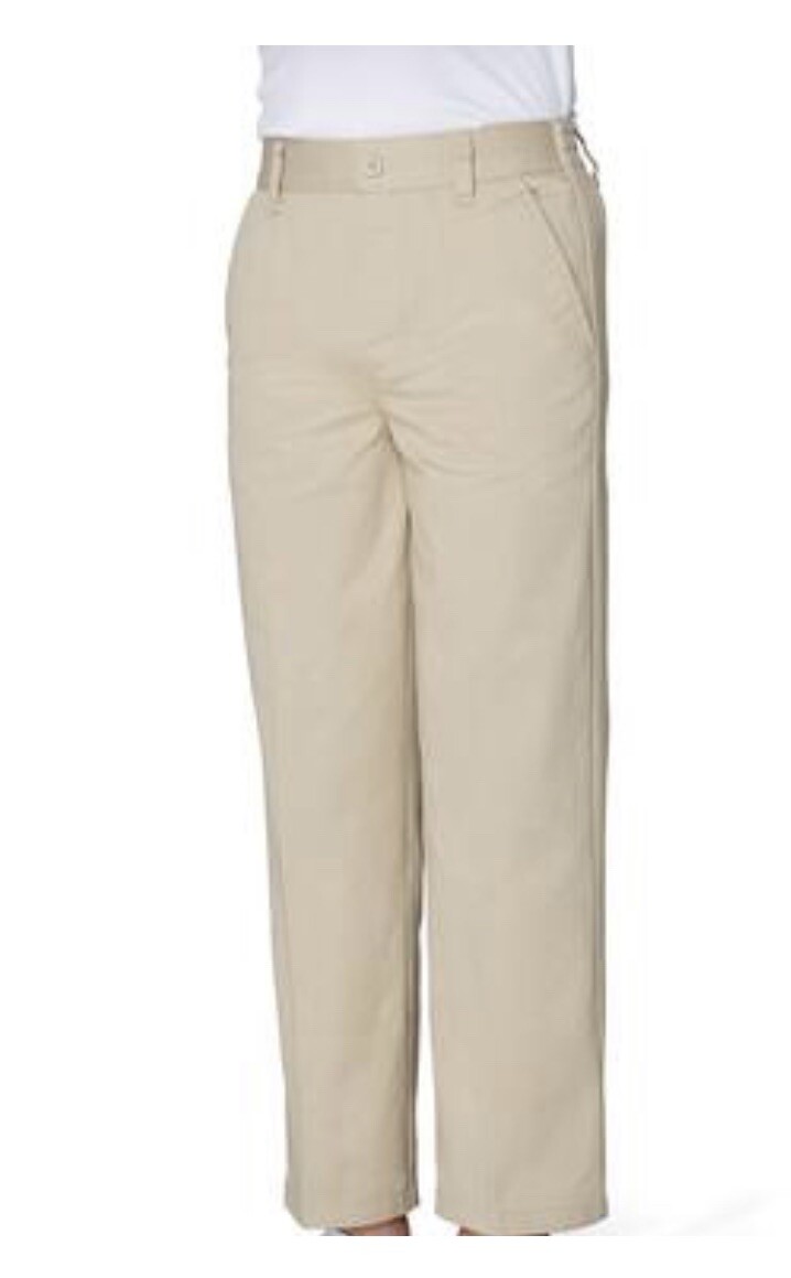 French Toast Tan Khaki School Uniform Dress Pant Relaxed Fit Pull On Boys Sz 20