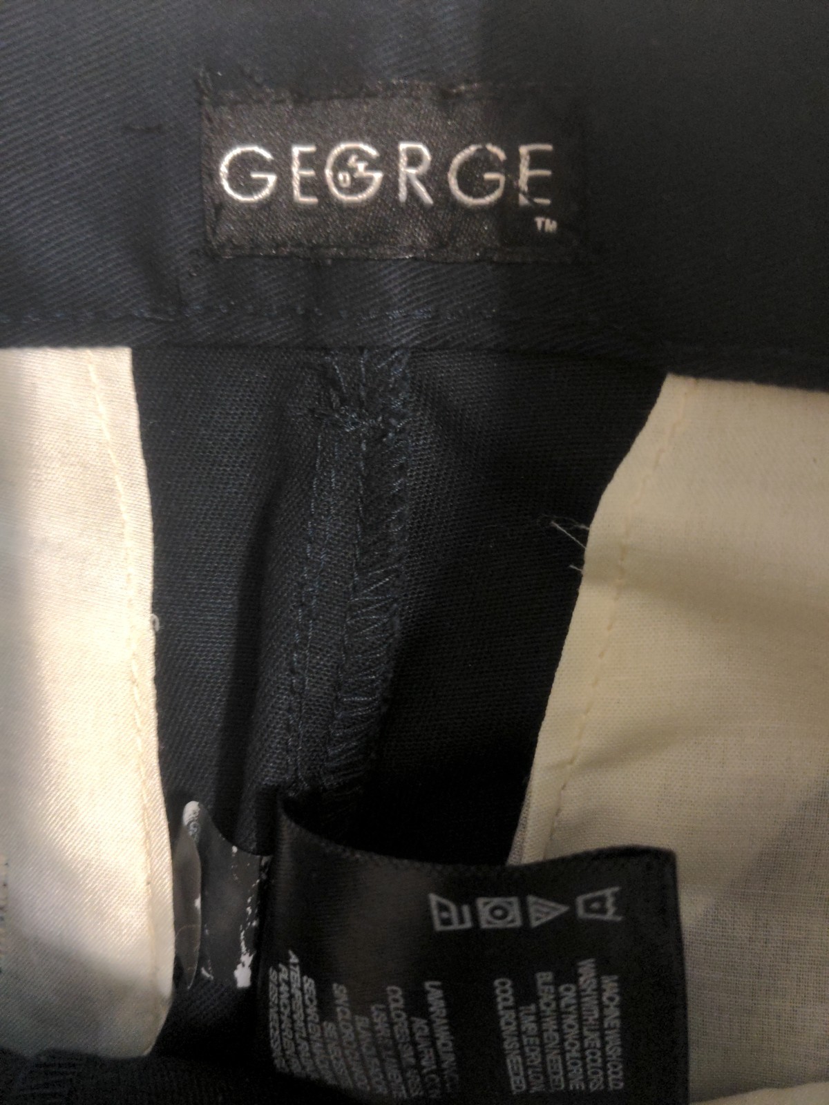 George Boys Pleated Front Navy Blue School Uniform Pants Size 8 Slim Adjustable