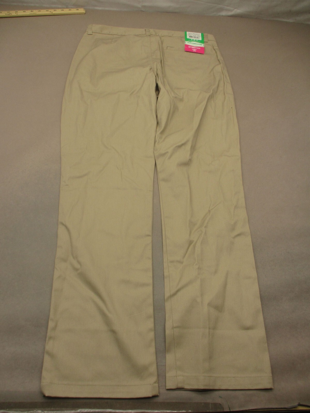 NWT Classroom Uniforms Size 13-14 Boys Beige Cotton Stretch Straight Pants 825
