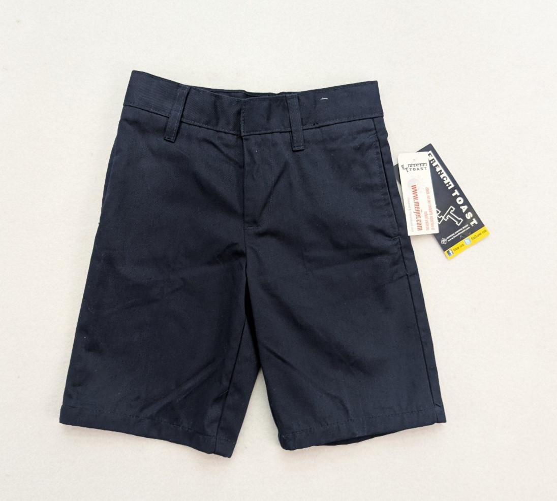 French Toast Boy’s School Uniform Shorts Size 6 Navy Blue Chino NEW