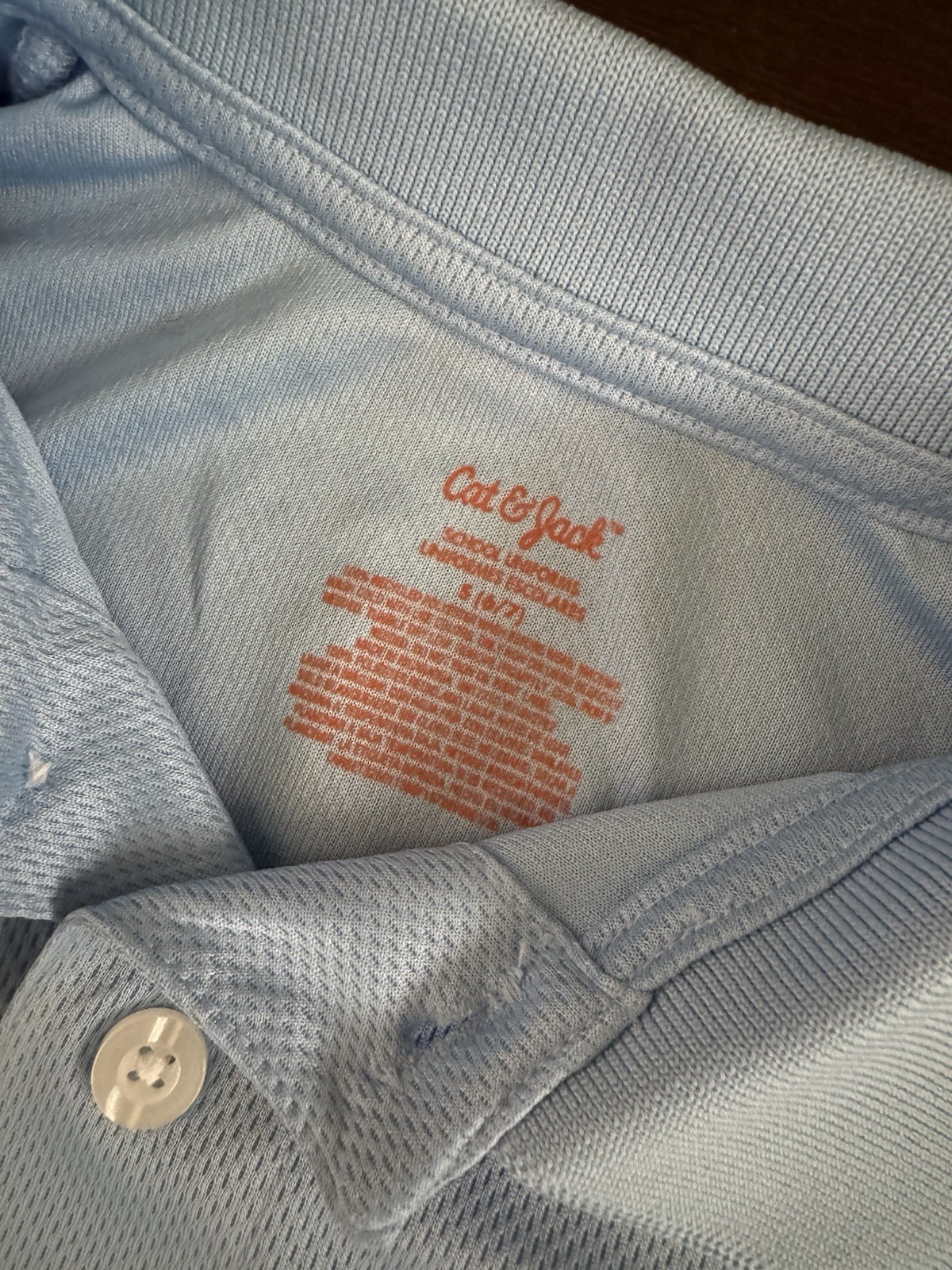 Cat & Jack light blue Uniform Polo size S (6/7) NWOT