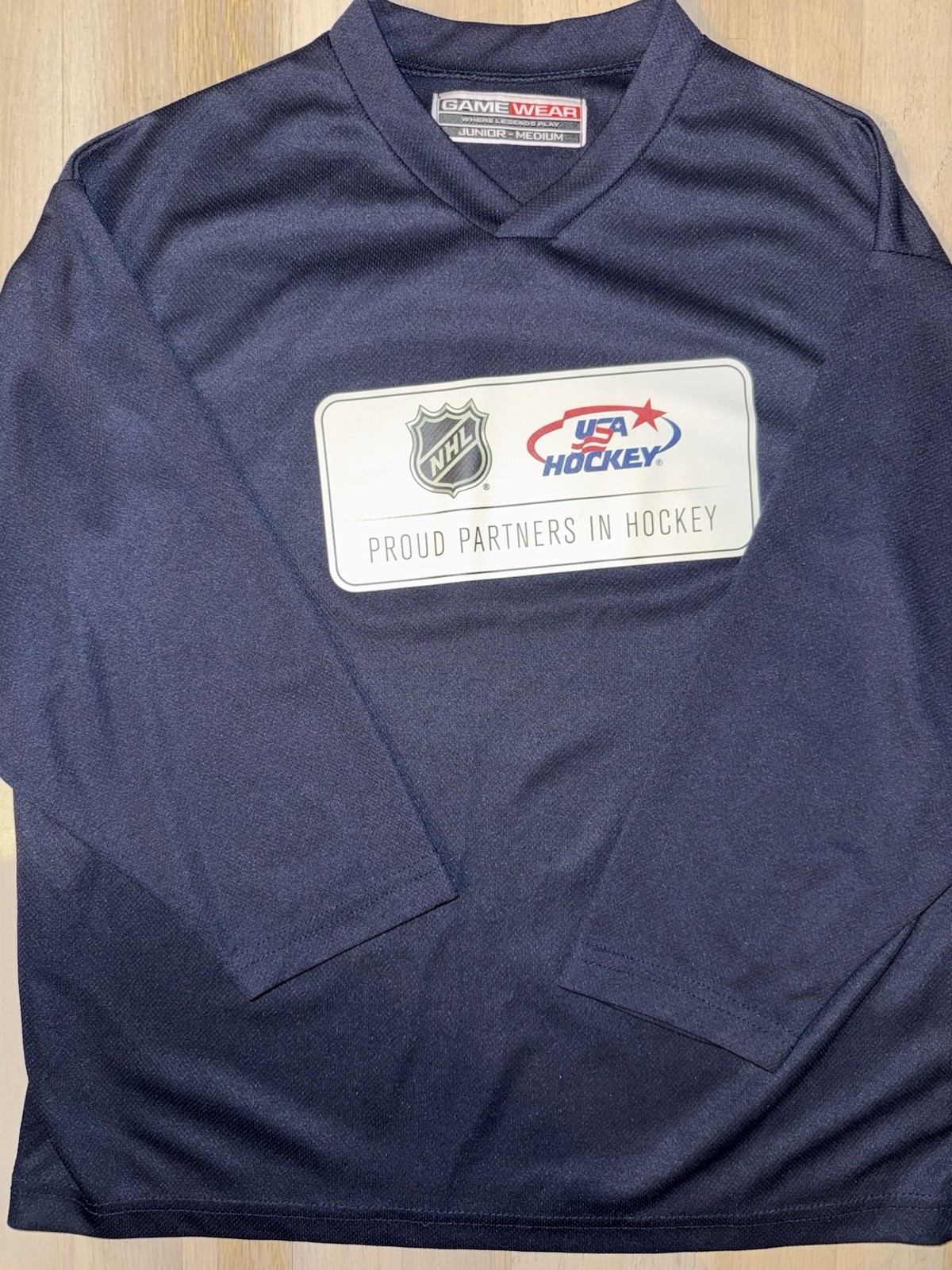 Youth USA Hockey Practice Jersey Proud Partners of NHL Junior-Medium Navy Blue