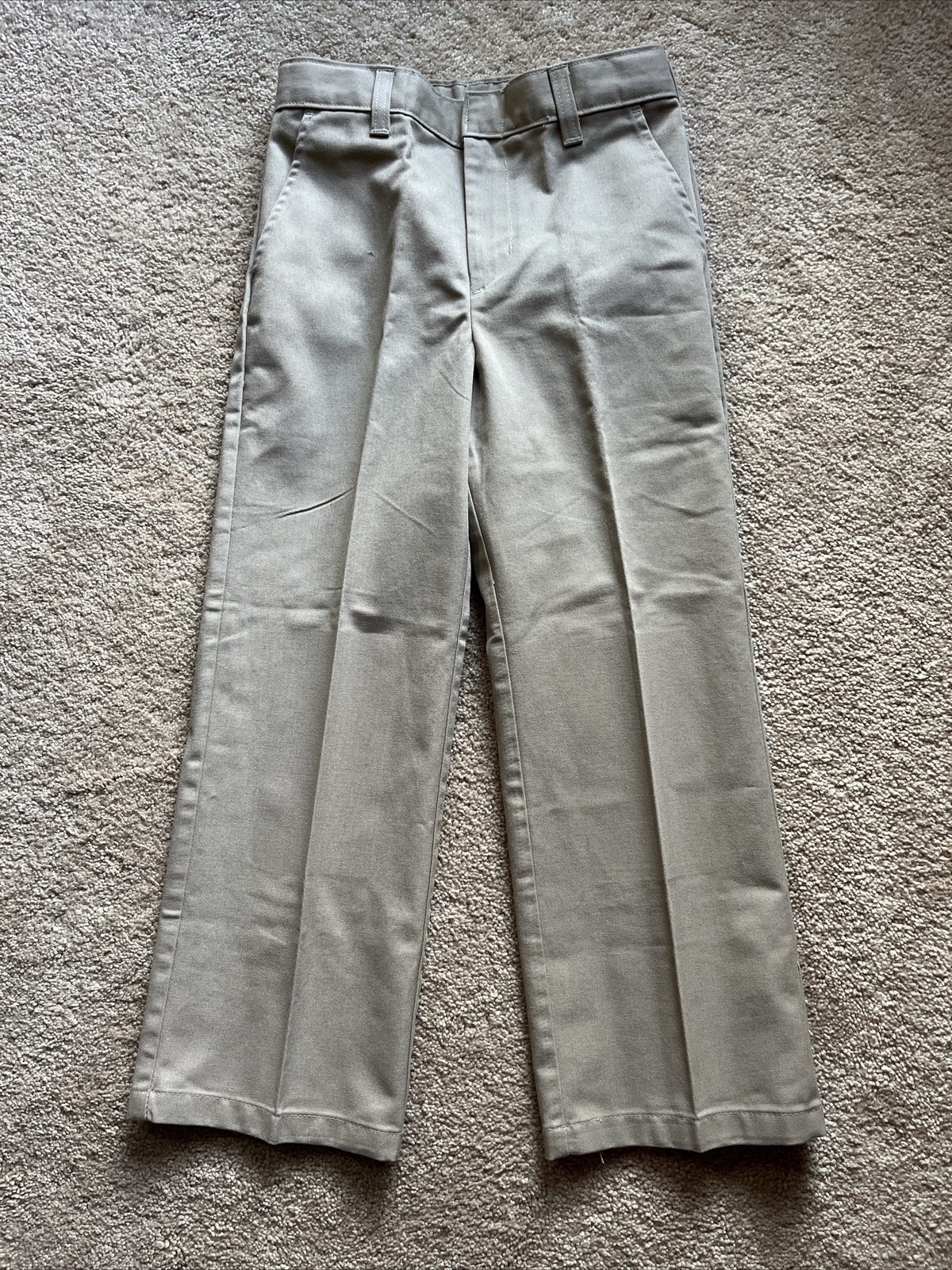 SCHOOLBELLES Uniform Pants ~ Boys Size 9 ~ Flat Front ~ Khaki ~ Easy Care