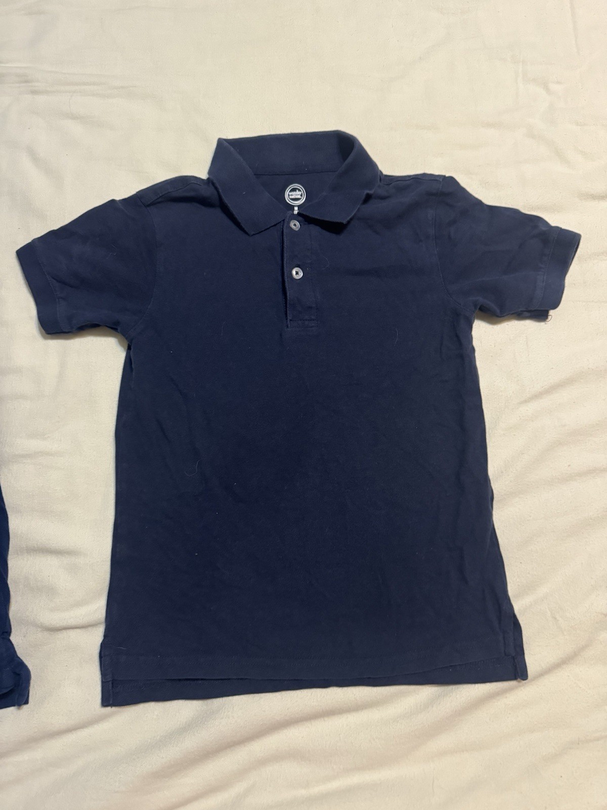 Wonder Nation Polo Shirt Boys Medium (8)Navy School Uniform Shirts Lot Of 2