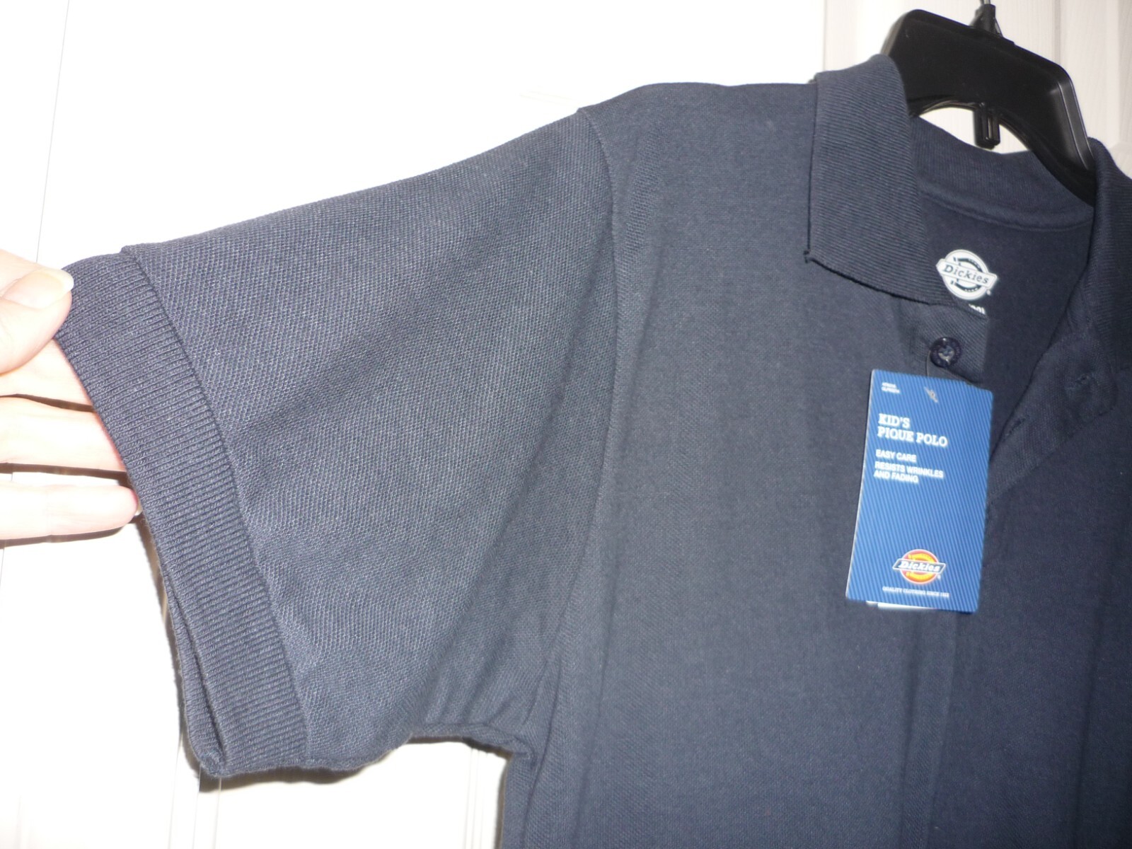 NWT Dickies Kids Teens Pique Polo Shirt, Navy Blue School Uniform Sz XL 18 / 20