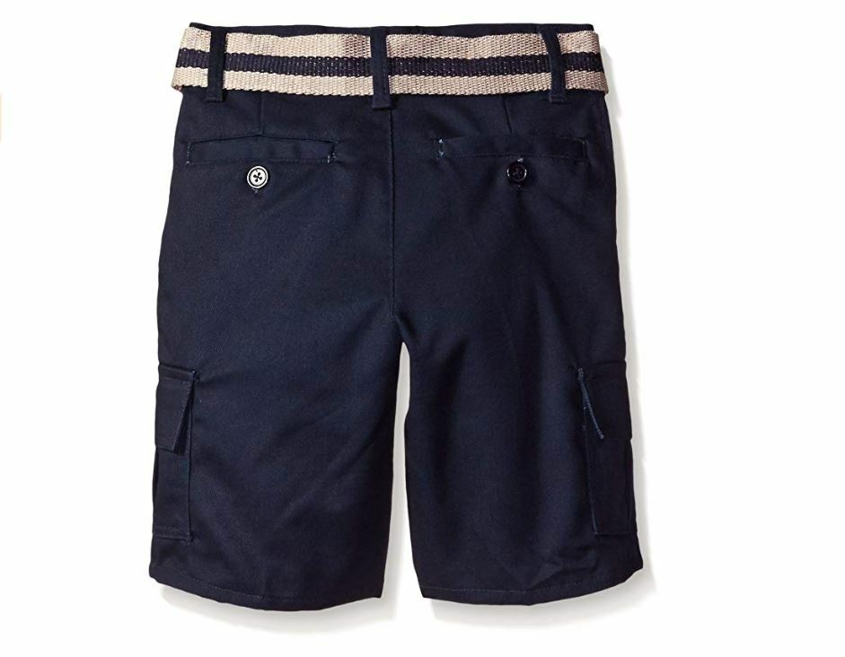 Eddie Bauer Boys’ Twill Short Classic Navy Size 14 School Uniform Belted Blue