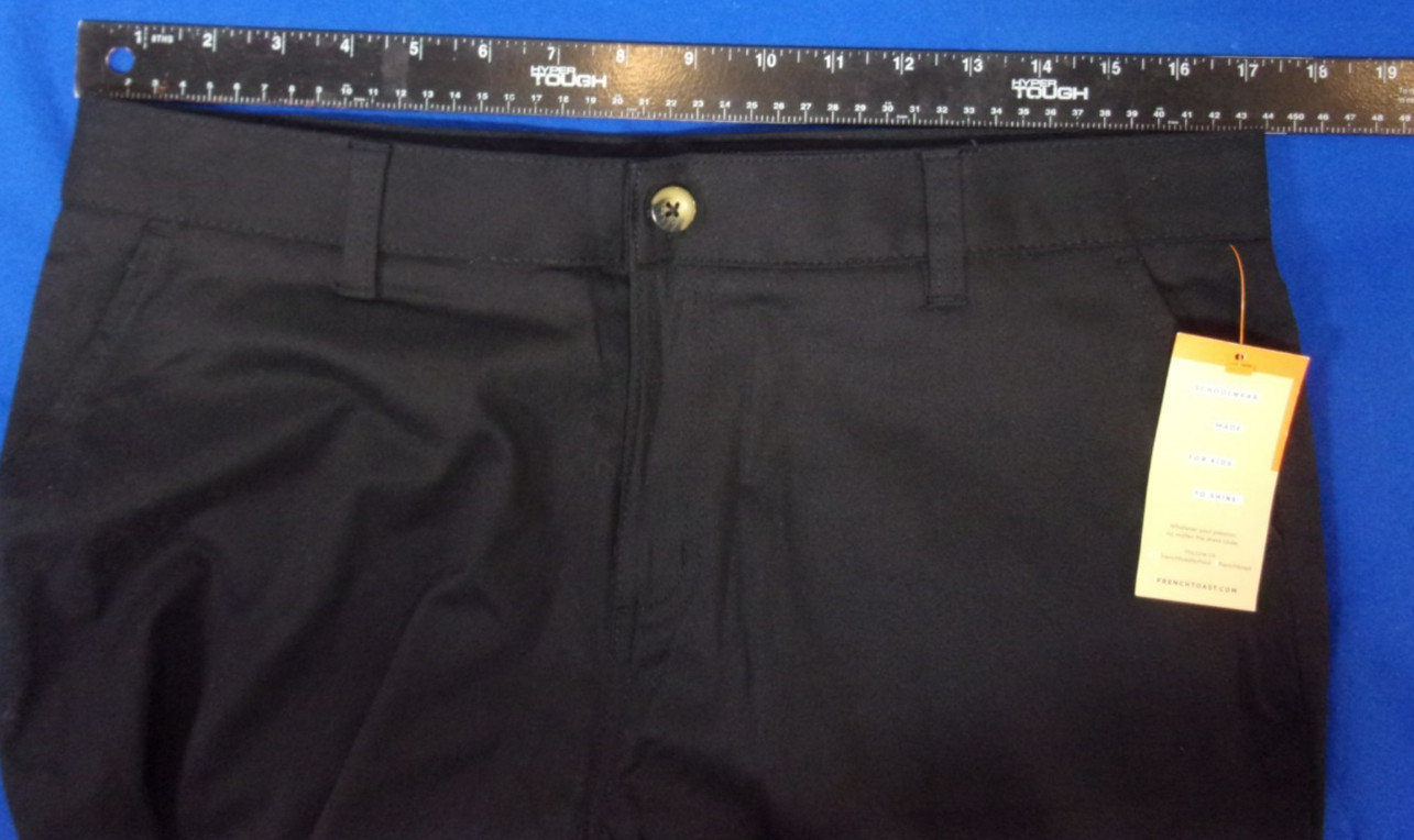 NEW DESIGNER FRENCH TOAST STRAIGHT SCHOOL UNIFORM BLACK PANTS SIZE 20 1/2 PLUS