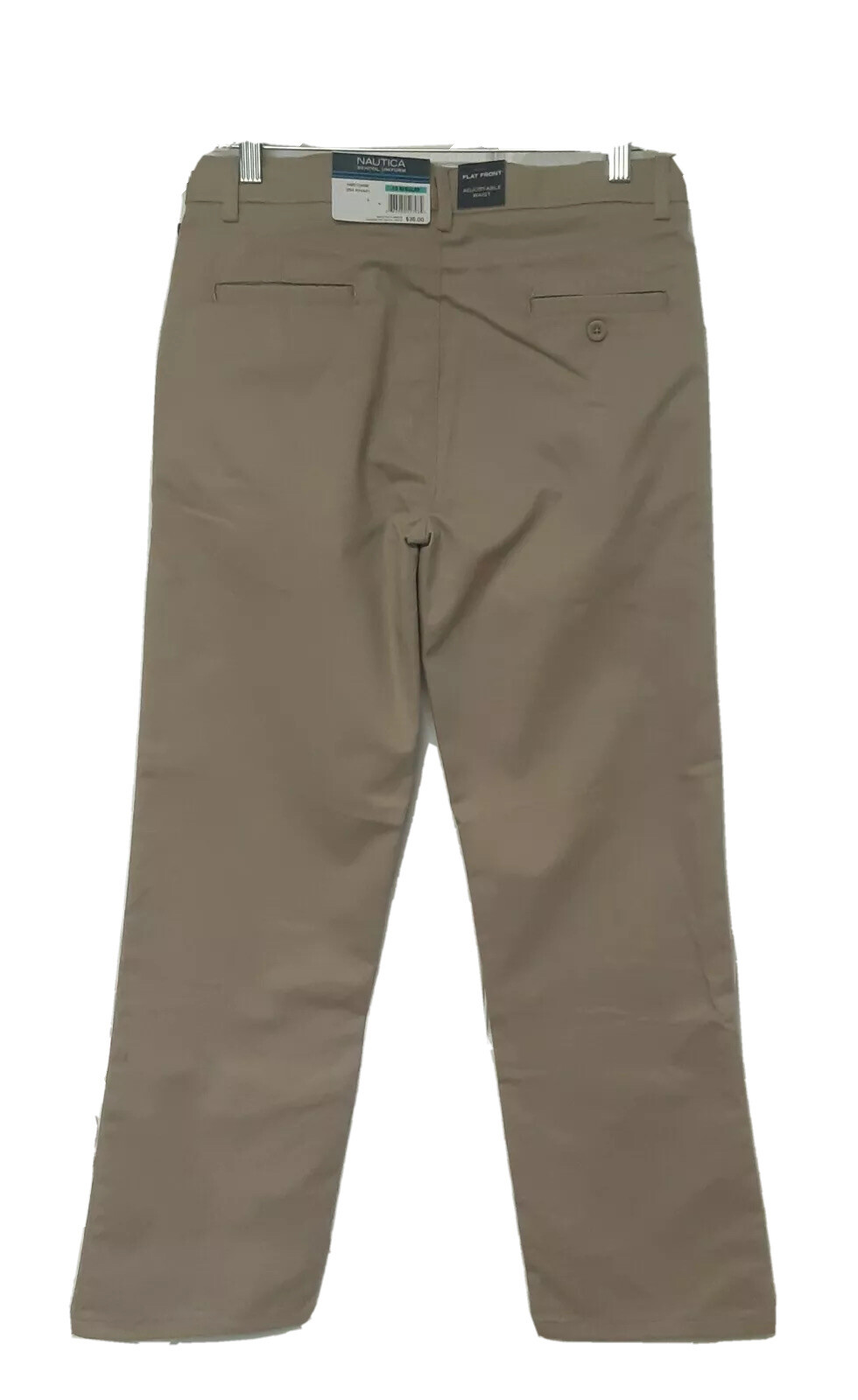 NWT Boys 16R NAUTICA Pants Stretch Khaki Adj. Waist Dressy Casual School Uniform