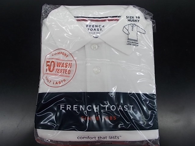 Boys French Toast $22 Uniform/Casual White L/S Polo Shirt Husky Size 10H – 20H