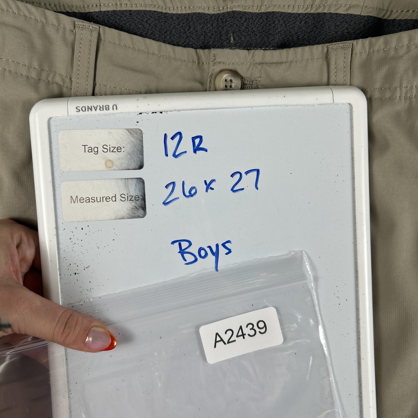 IZOD Pants Boys 12 Beige School Uniform Adjustable Waist Stretch Chino
