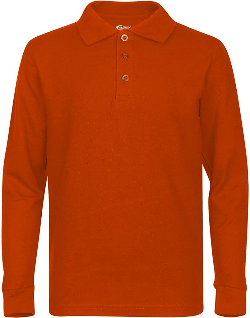 Premium Boy’s Long Sleeve Polo Shirts with Stain Guard Polo Shirts for Boy’s
