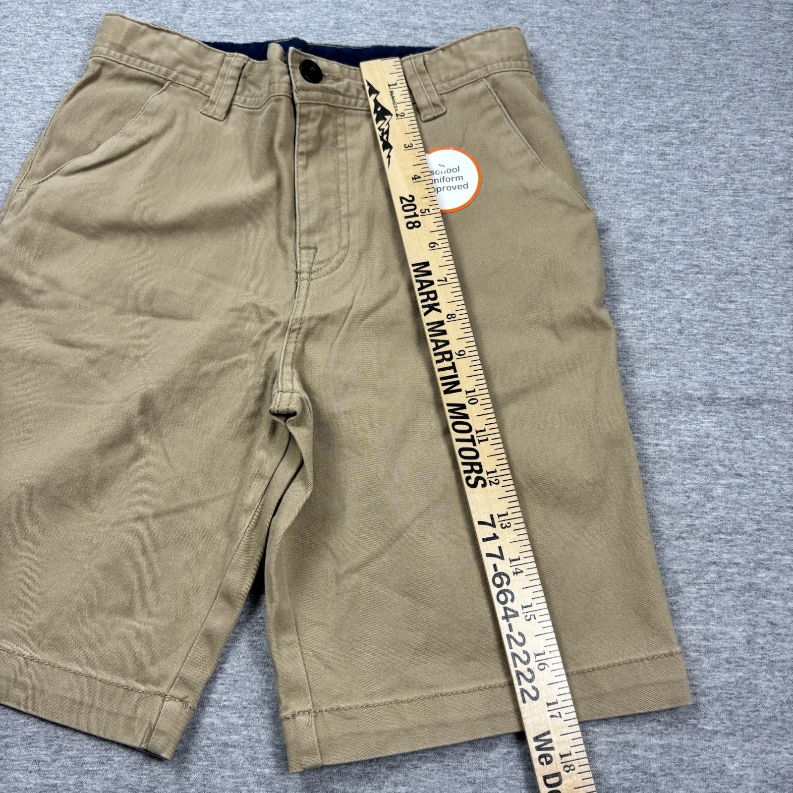 Wonder Nation Boys Uniform Shorts Khakis Size 14 Flat Front Adjustable Waist