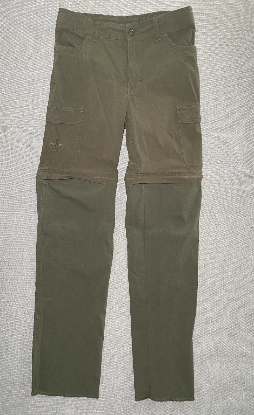 BSA Boy Scouts Uniform Switchback Convertible Pants Olive Green Size 14 Youth