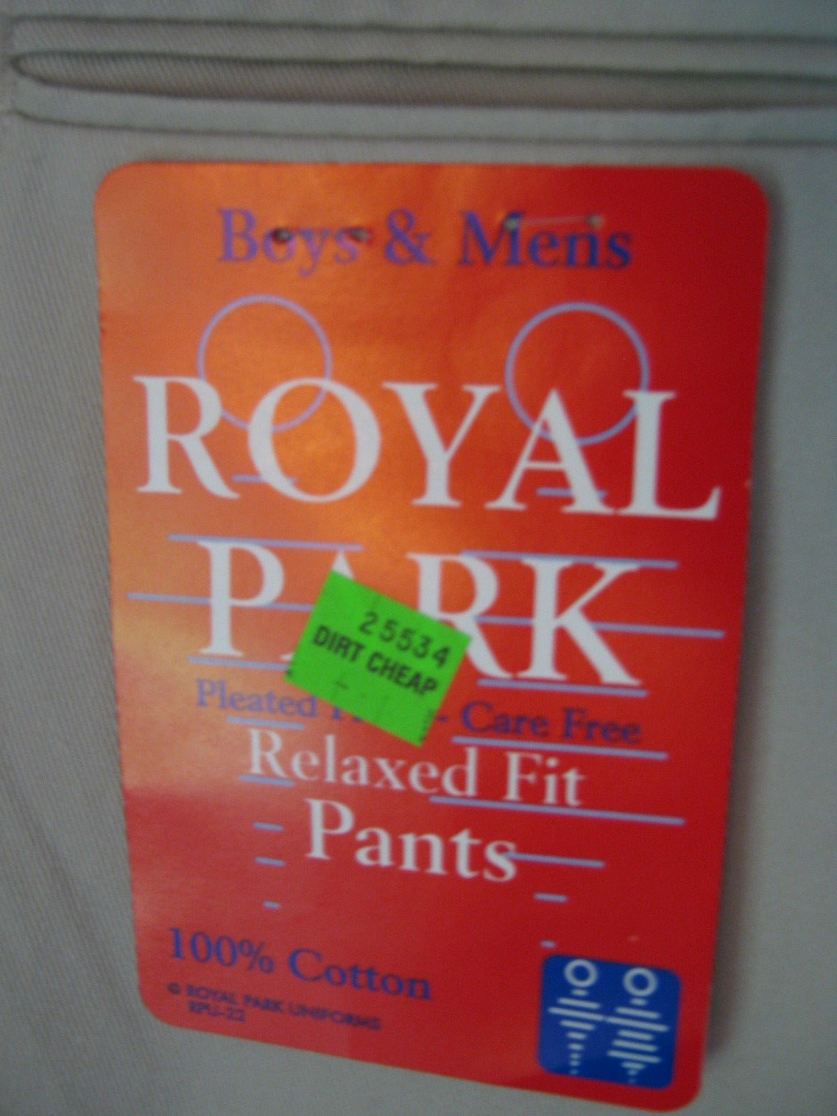 Royal Park Relaxed Fit Wrinkle-Free Boys 18 Reg Uniform Pants Stone Style 109