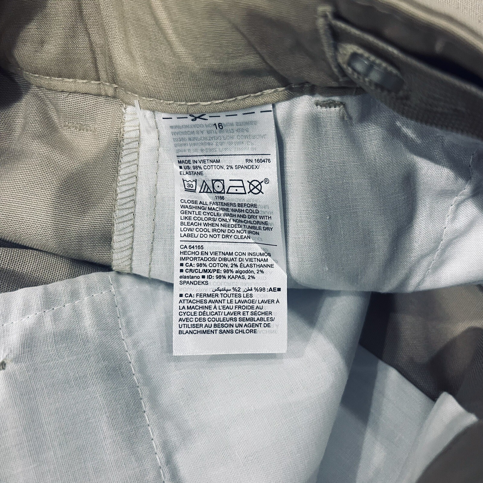 Old Navy Boys 16 Uniform Built in Flex Stain Resistant Khaki Short School NEW