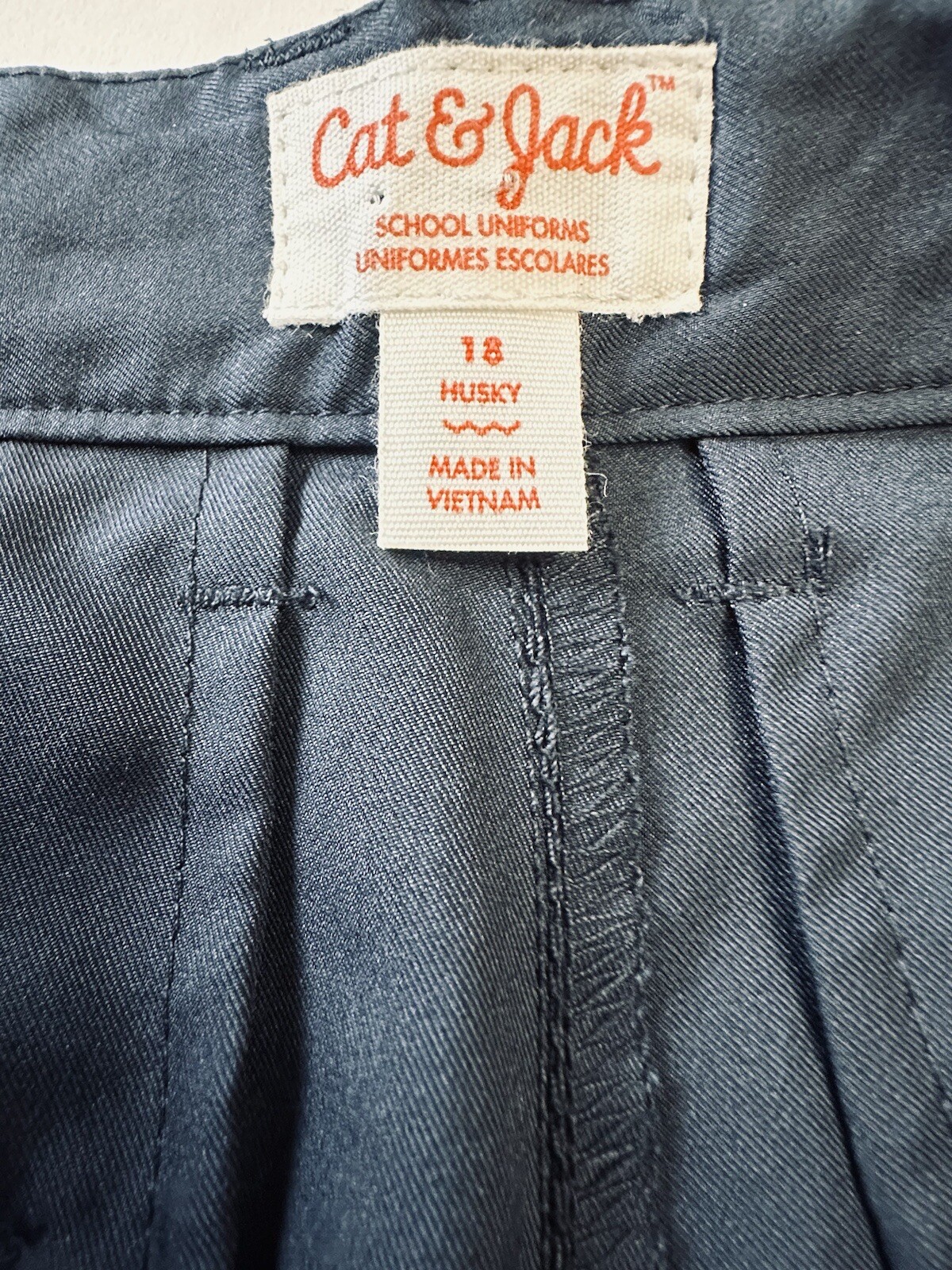 Cat & Jack Navy Blue Boys School Uniform Shorts Size 18 Husky Adjustable.