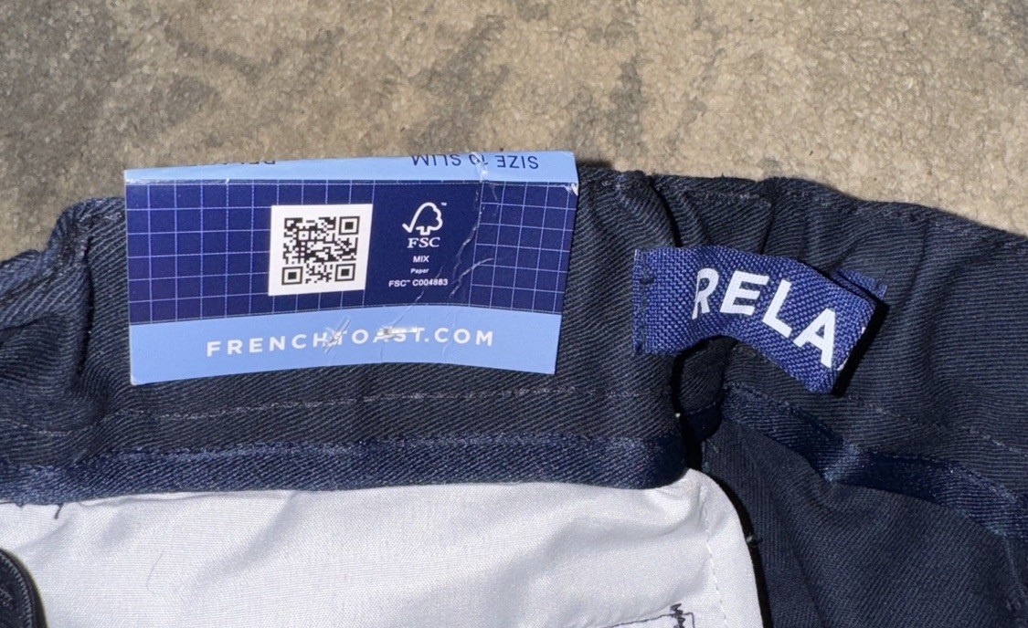 New French Toast Youth Boys Sz 10 Slim 22 X 25 School Uniform Pants Blue Navy