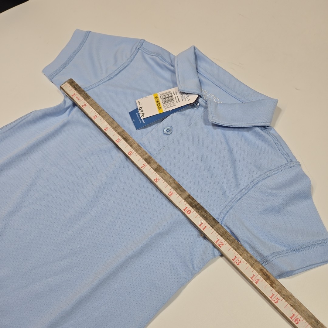 Nautica Boys Sensory-Friendly School Uniform Polo Shirt Light Blue Size M (5) NW