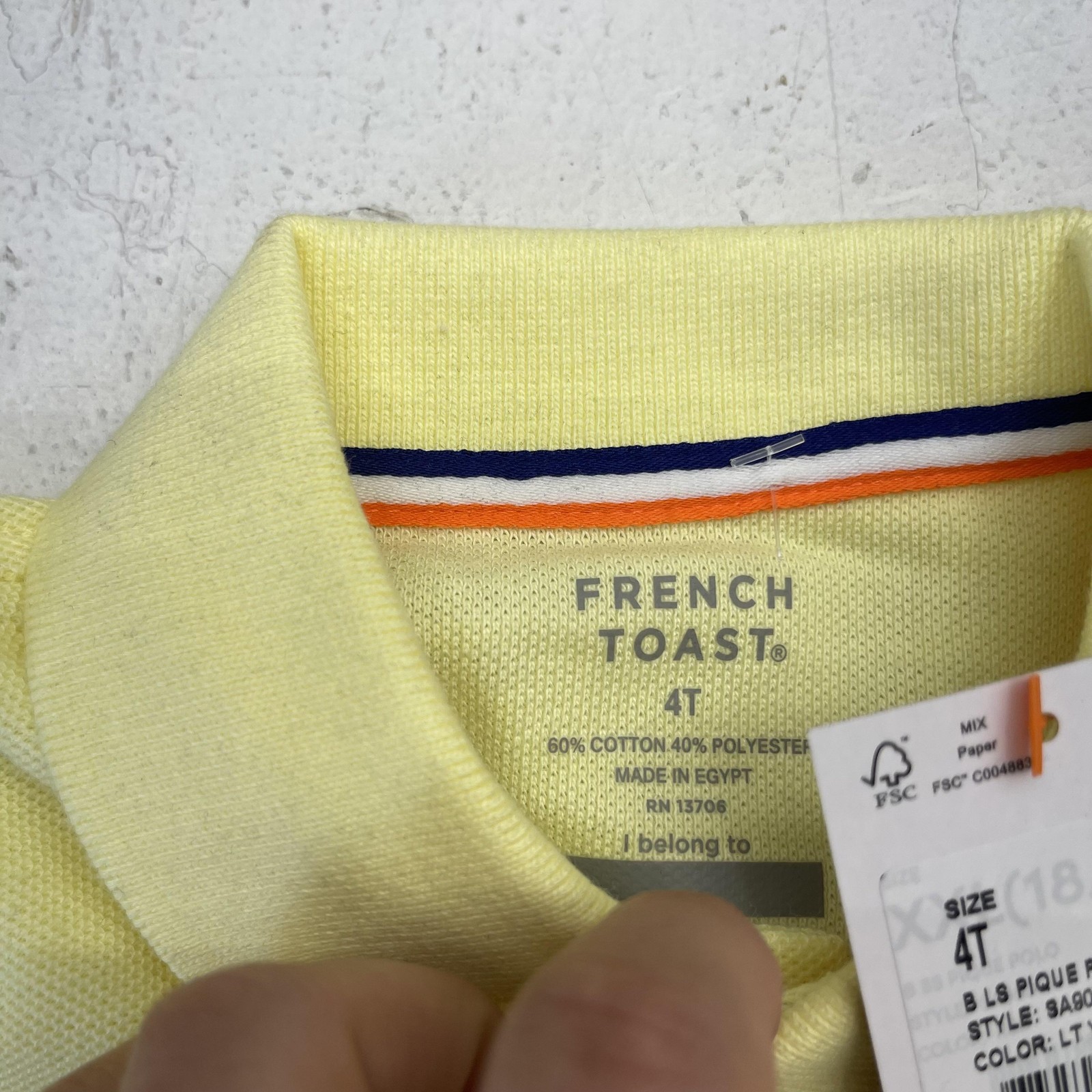 French Toast Polo Shirt Boys 4T Yellow Long Sleeve Pique School Uniform 4 Pack