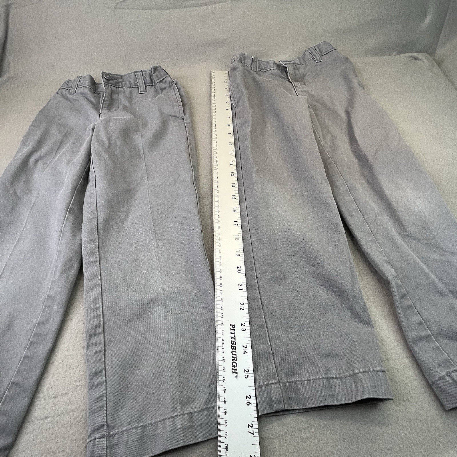 Lands End Boys Gray Pants Size 6 Adjustable Waist School Uniform Lot Of 2