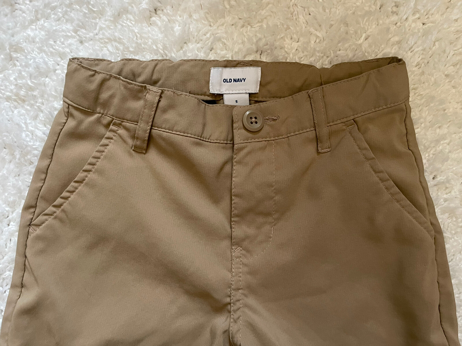 Cat & Jack Boys School Uniform Shorts Sz 5 Khaki Adjustable Waistband Bottoms