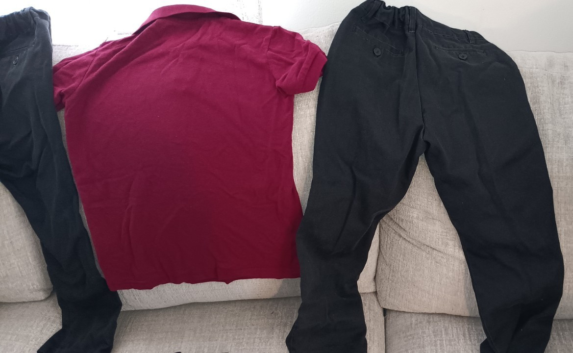Boys school uniform shirts and pants size 6-7