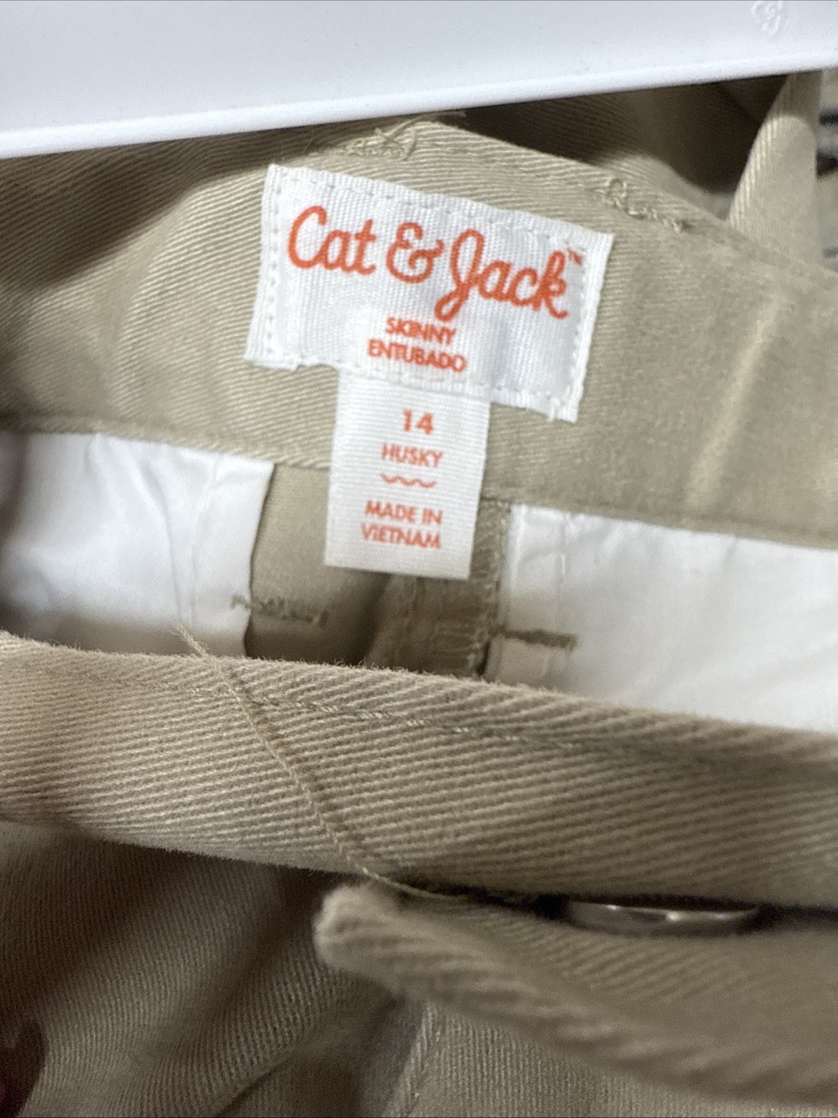 Cat & Jack Boys Size 14 Husky School Uniform Chino Pants Vintage Khaki 14H