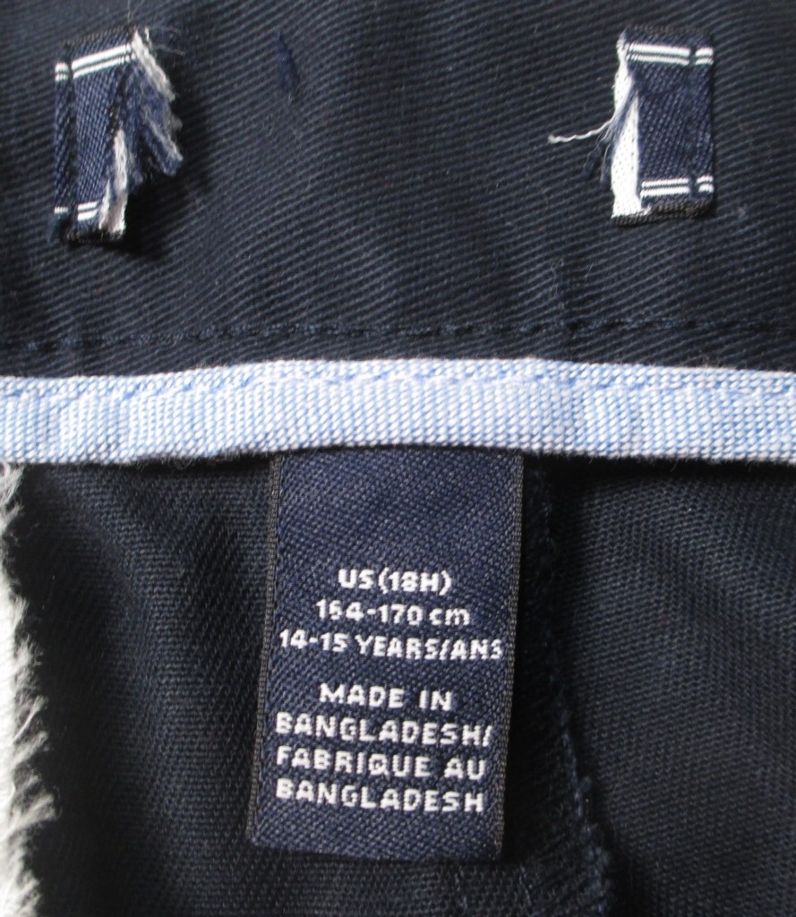 LANDS END Navy School Uniform Plain Front Chino Pants Boys 18 Husky INSEAM 27″
