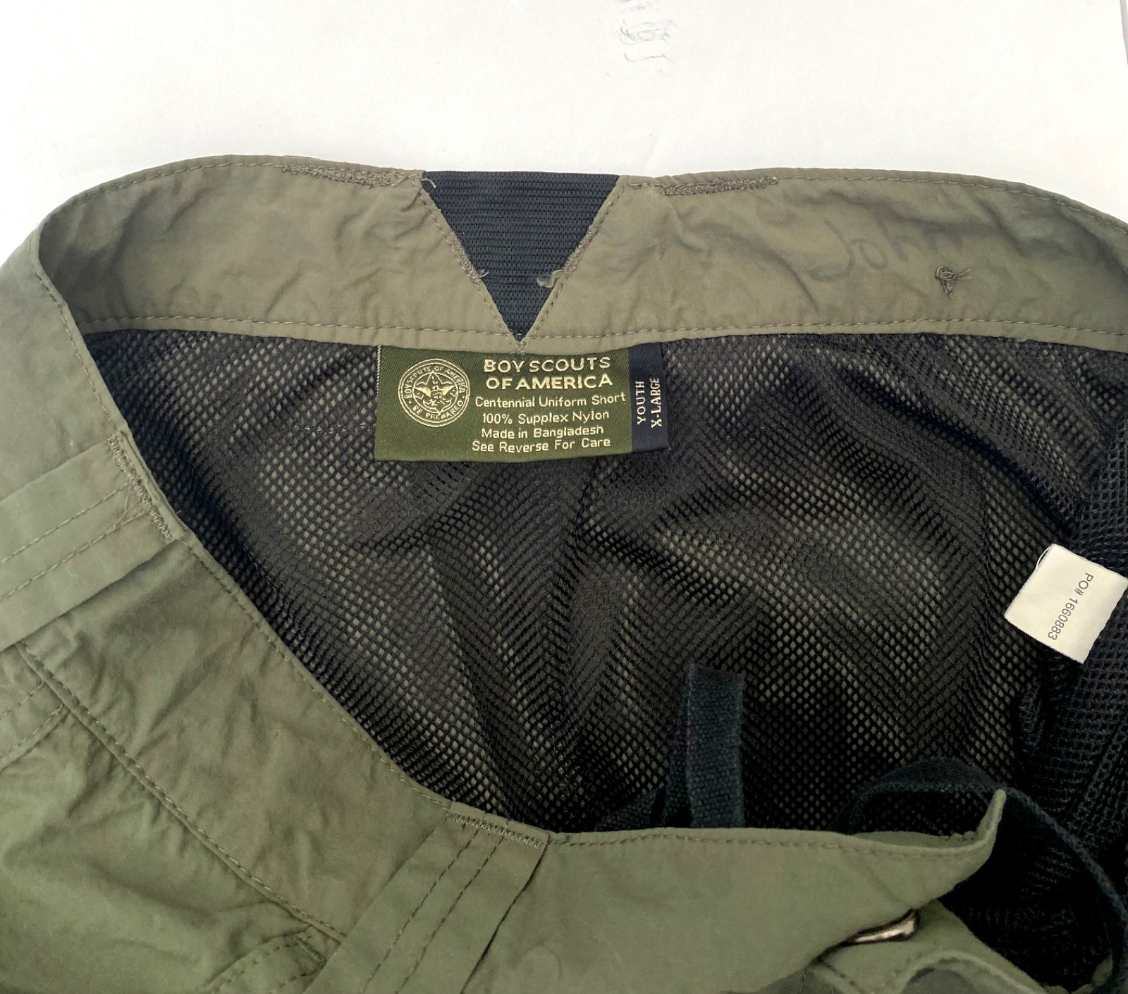 BSA Boy Scouts Uniform Shorts Centennial Green Boy’s L