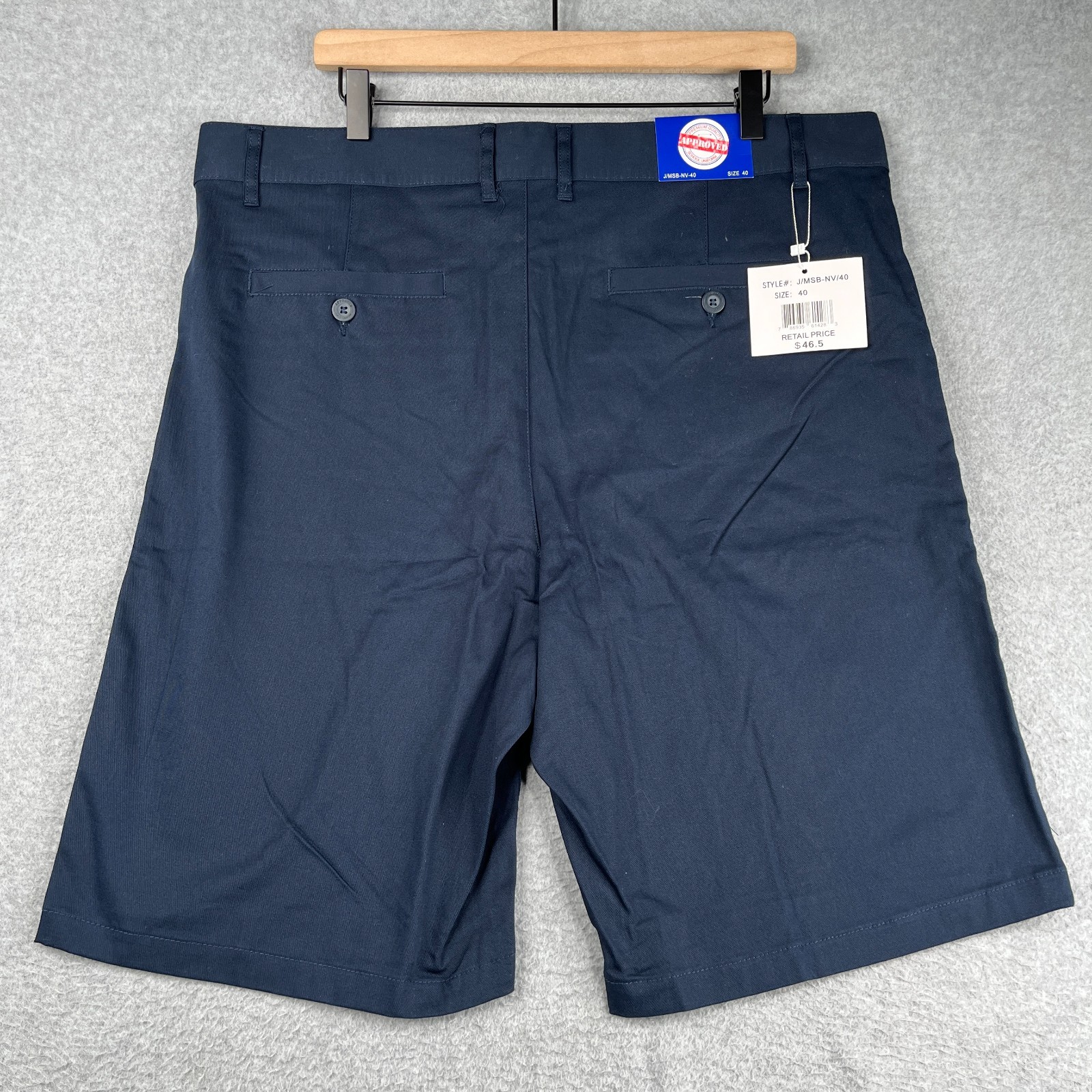 School Uniform Shorts Size 40 Navy Blue Slash Pocket Chino New NWT