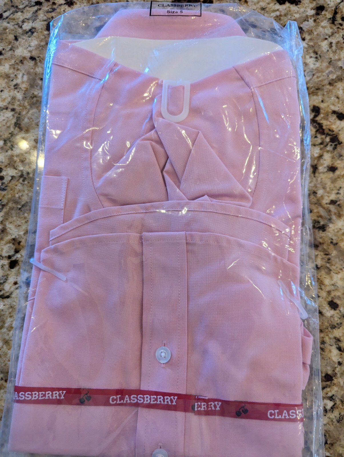 Classberry Kids Uniform long sleeve button up shirt Pink size 5