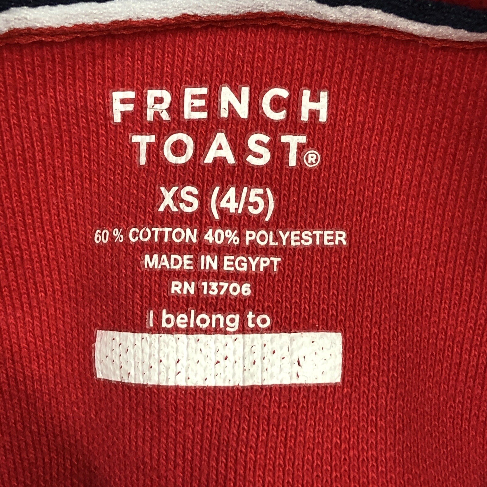 Boys French Toast XS 4/5 Uniform Casual Red Polo Shirt Collar Button School