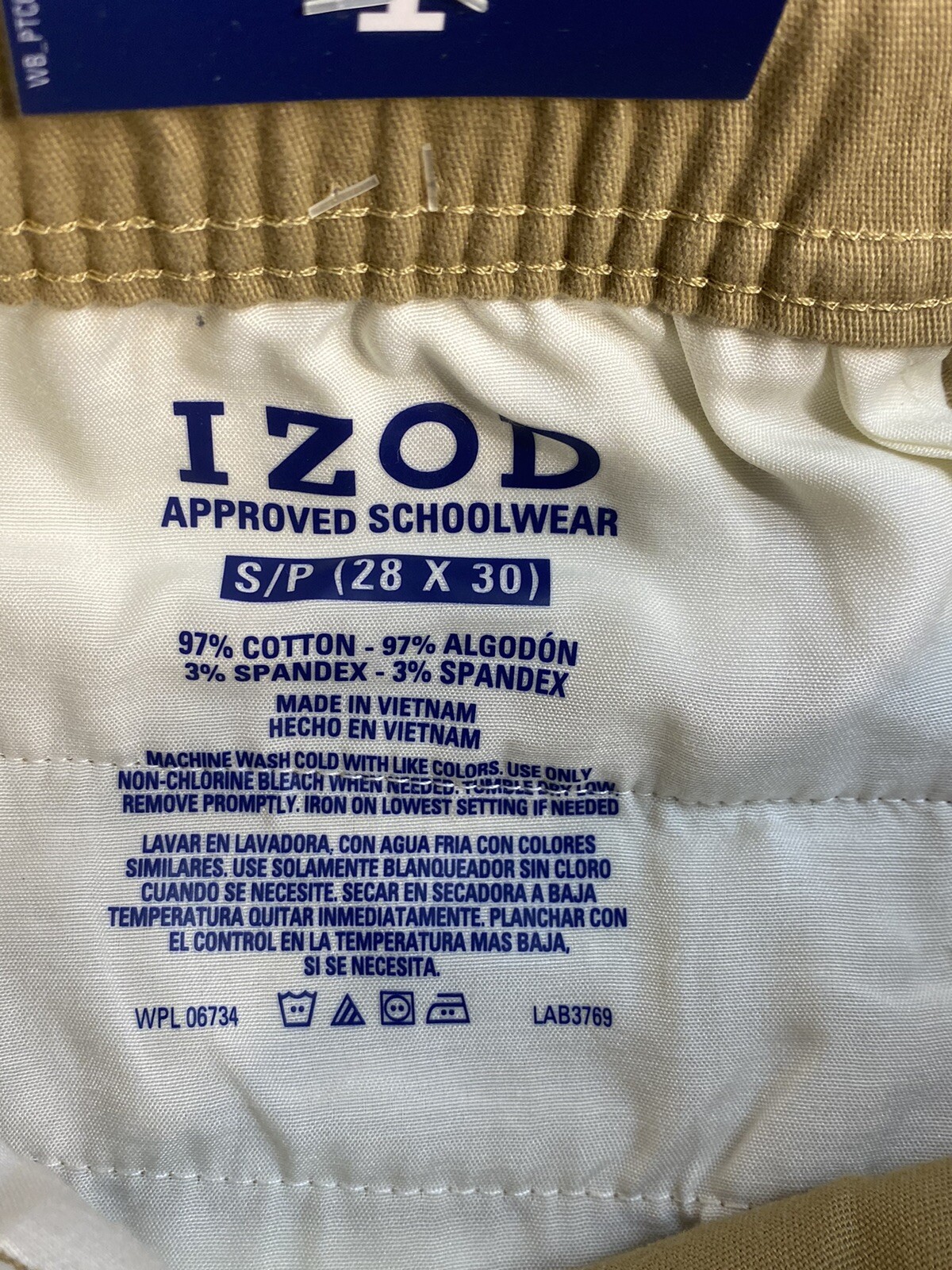 Izod Stretch Jogger Khaki Small 28 X 30 Approved Schoolwear Burnished Khak